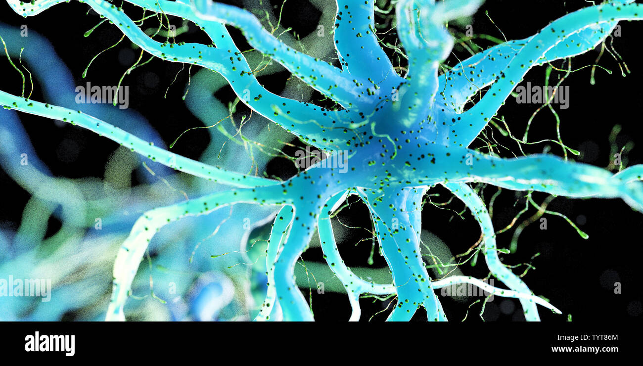 3d reso illustrazione di un essere umano delle cellule nervose Foto Stock