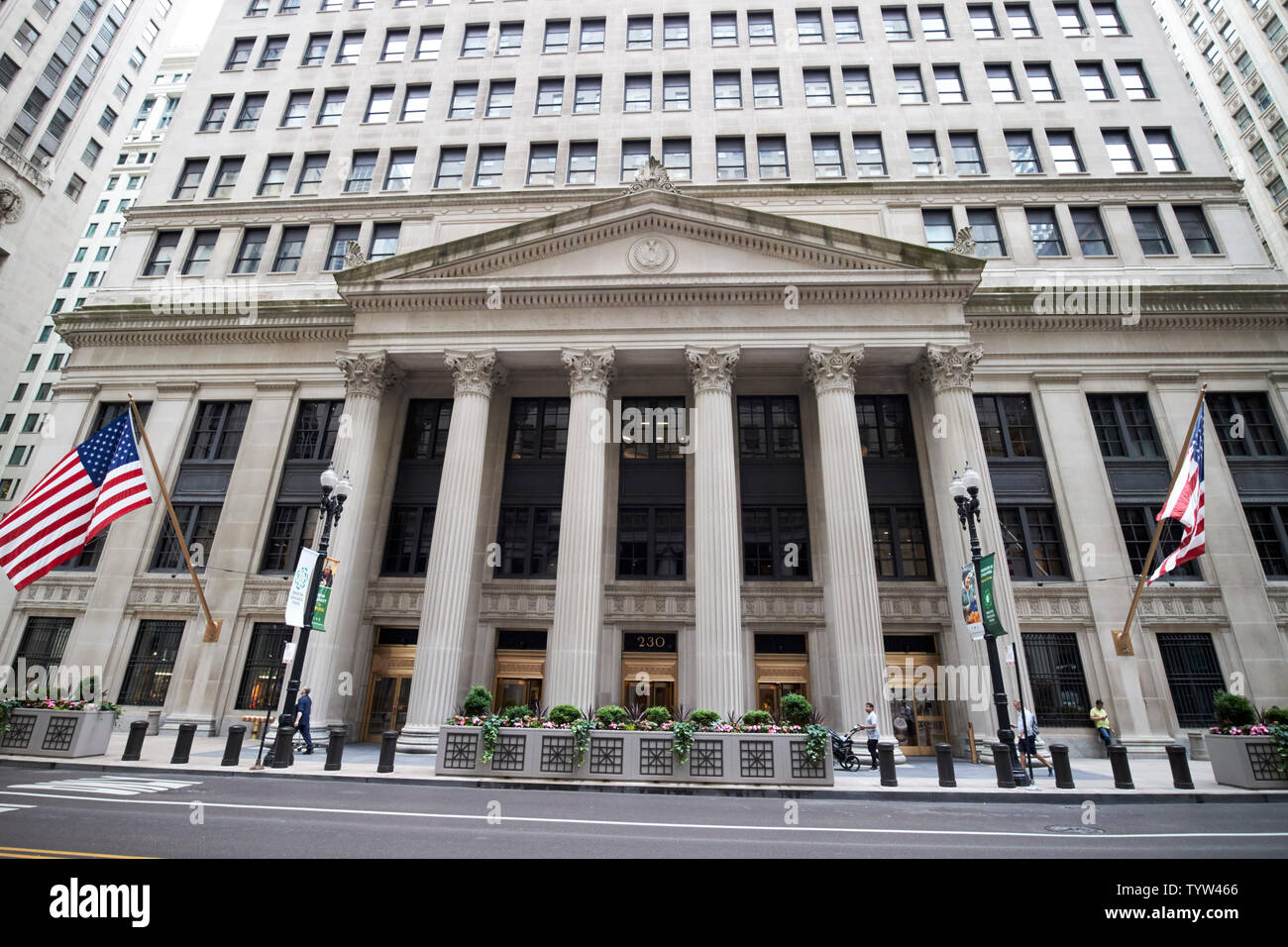 La Federal Reserve Bank di Chicago Chicago alimentato la costruzione di Chicago IL USA Foto Stock