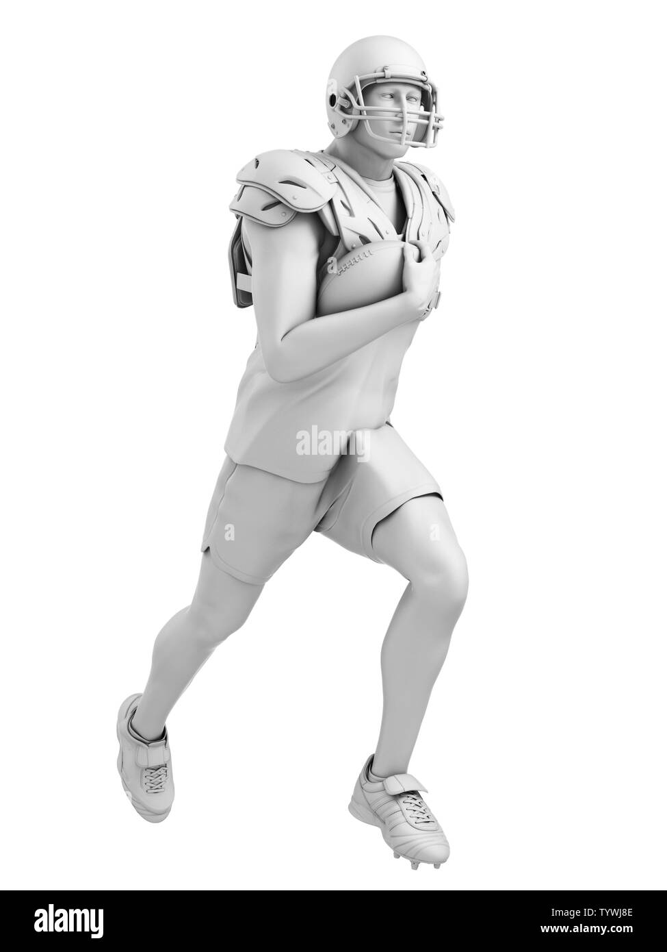 3D Rendering accurato dal punto di vista medico illustrazione di un giocatore di football americano Foto Stock