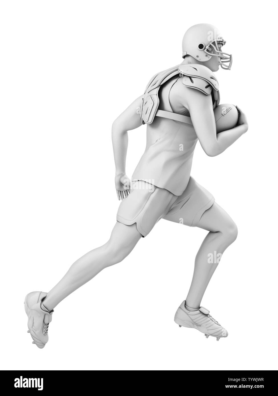 3D Rendering accurato dal punto di vista medico illustrazione di un giocatore di football americano Foto Stock
