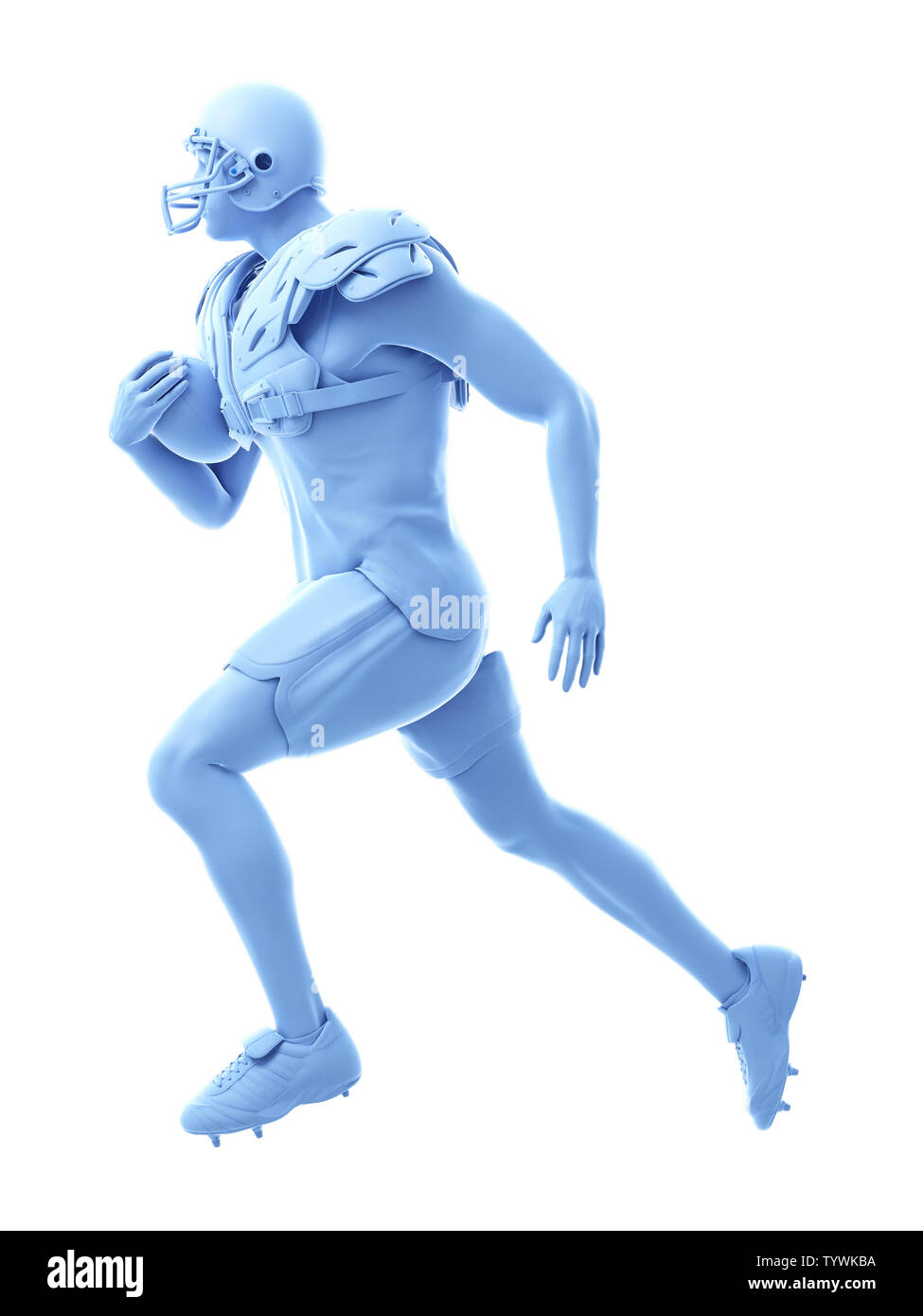 3D Rendering accurato dal punto di vista medico illustrazione di un giocatore di football americano Foto Stock