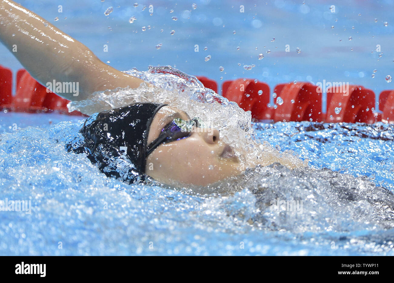 Choi Hye Ra della Repubblica di Corea la nuota nel calore delle donne 200M singoli Medley al London 2012 Olimpiadi di estate a luglio 30, 2012 a Stratford, Londra. Choi il tempo di 2:14.91 Non idoneo. UPI/Brian Kersey Foto Stock