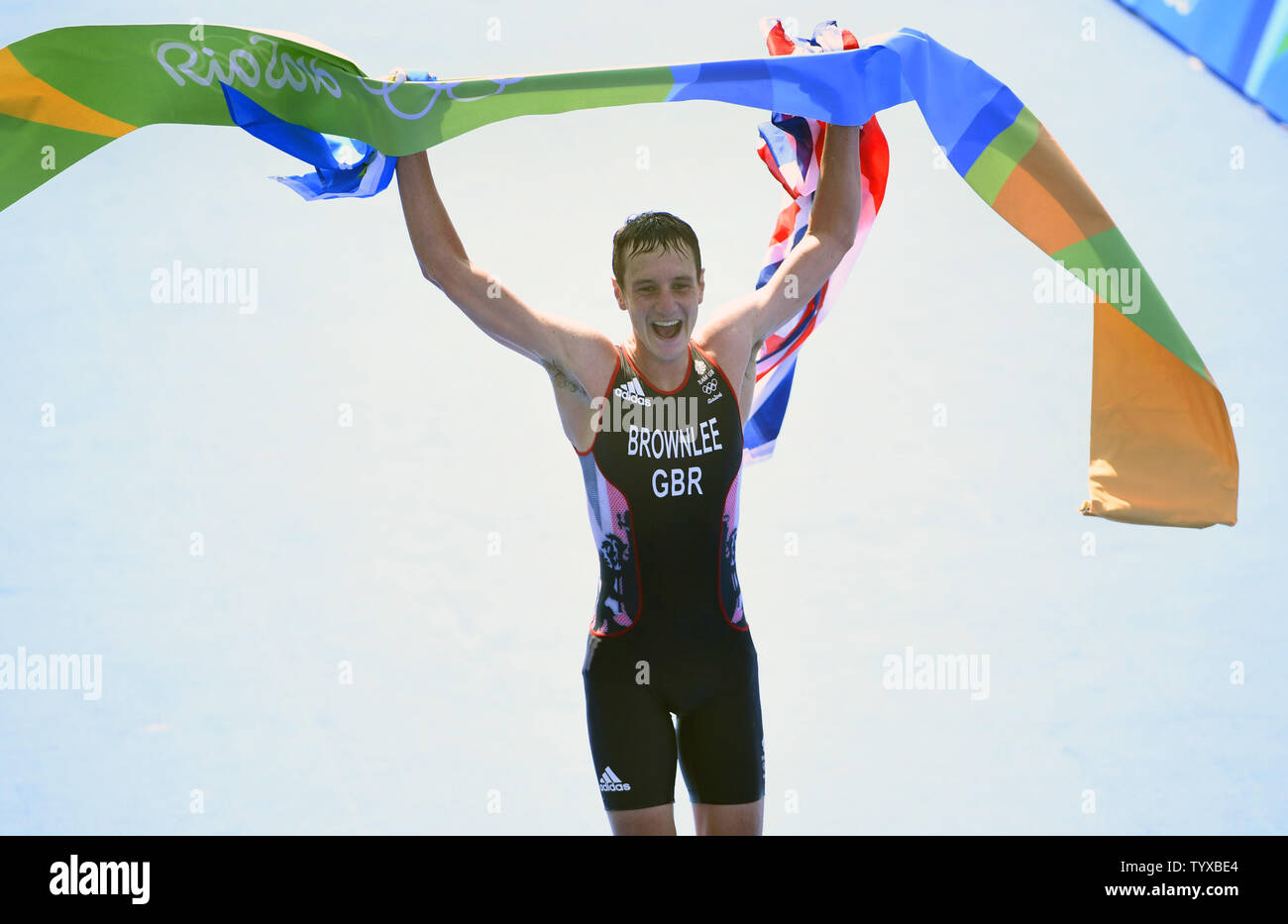 Gran Bretagna Alistair Greenlee colpisce il traguardo per vincere
