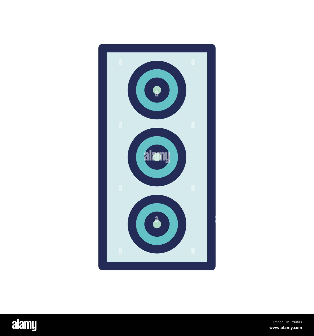 Audio altoparlante audio logo multimediali o icona illustrazione. Uso perfetto per il sito web, app, disegno, progettazione, ecc. Foto Stock