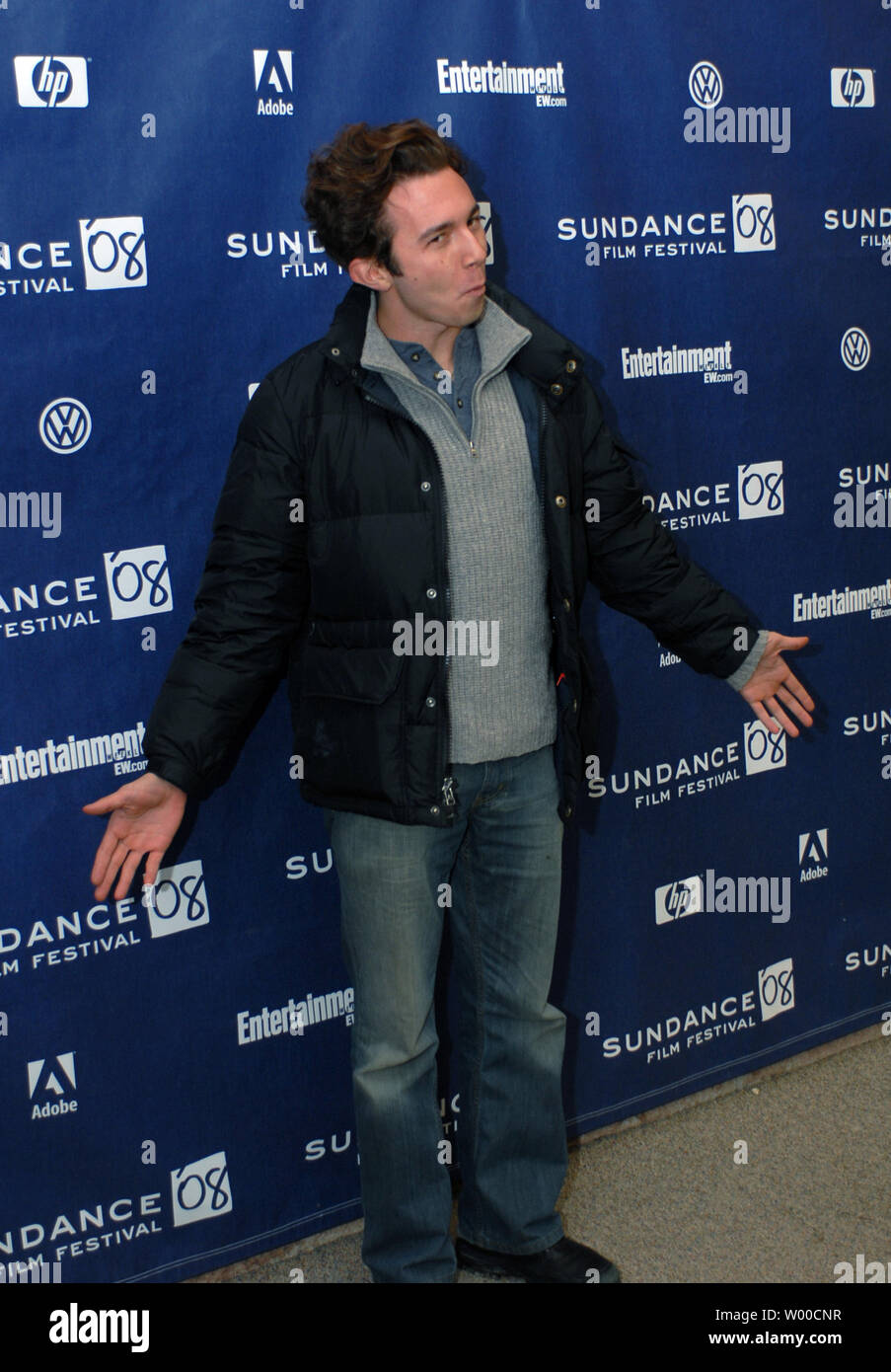 Attore Aaron Himelstein assiste la premiere del suo film "l'assassinio di un Liceo presidente" presso il Teatro Eccles durante il Sundance Film Festival di Park City, Utah il 23 gennaio 2008. (UPI foto/Alexis C. Glenn) Foto Stock