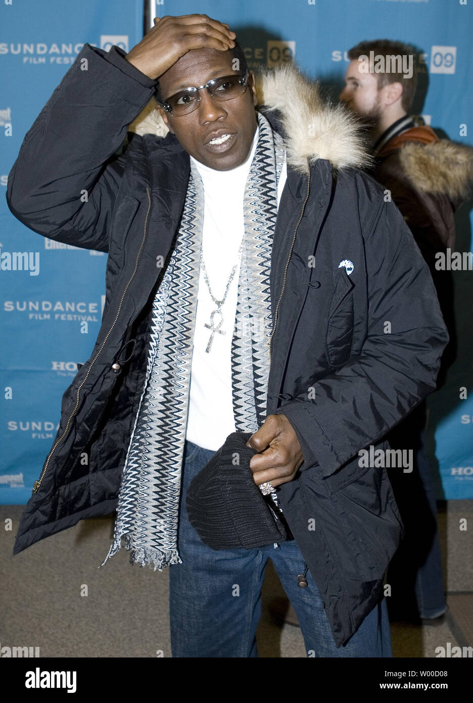 Attore Wesley Snipes assiste la premiere del 'Brooklyn's Finest" al 2009 Sundance Film Festival di Park City, Utah, il 16 gennaio 2009. Il festival celebra il venticinquesimo anniversario della sua fondazione. (UPI foto/Gary C. Caskey) Foto Stock