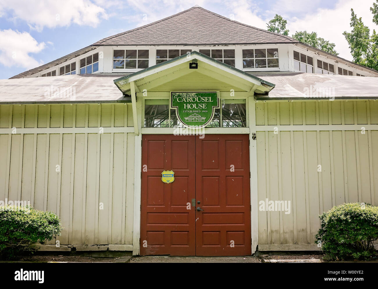 La giostra House, casa del Dentzel Carousel, è raffigurato il 23 giugno 2019, a Meridian, Mississippi. Foto Stock