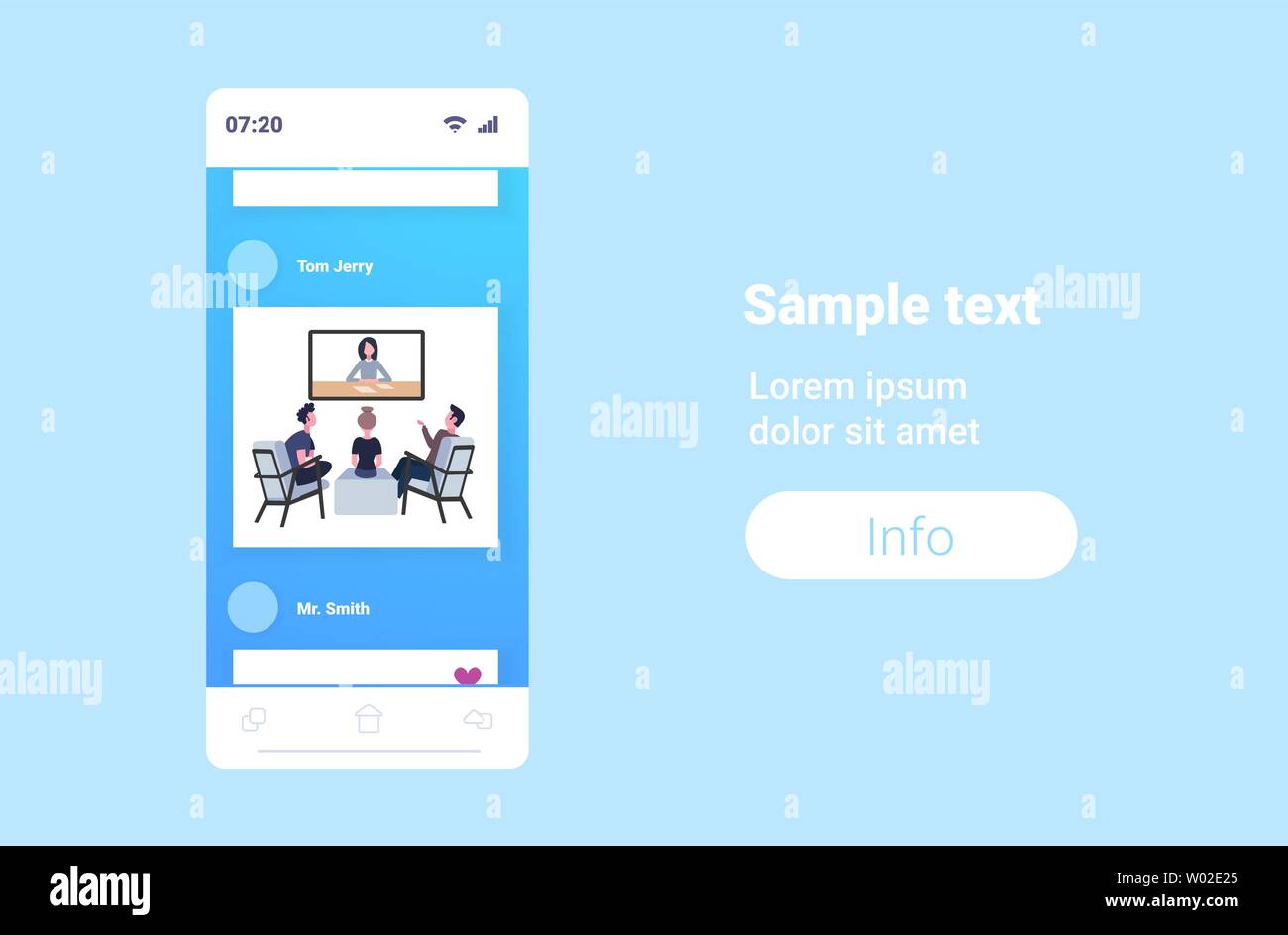 Gli imprenditori fare videoconferenze online con business meeting conferenza web concetto ufficio gruppo di lavoratori a discutere il successo del lavoro di squadra Illustrazione Vettoriale