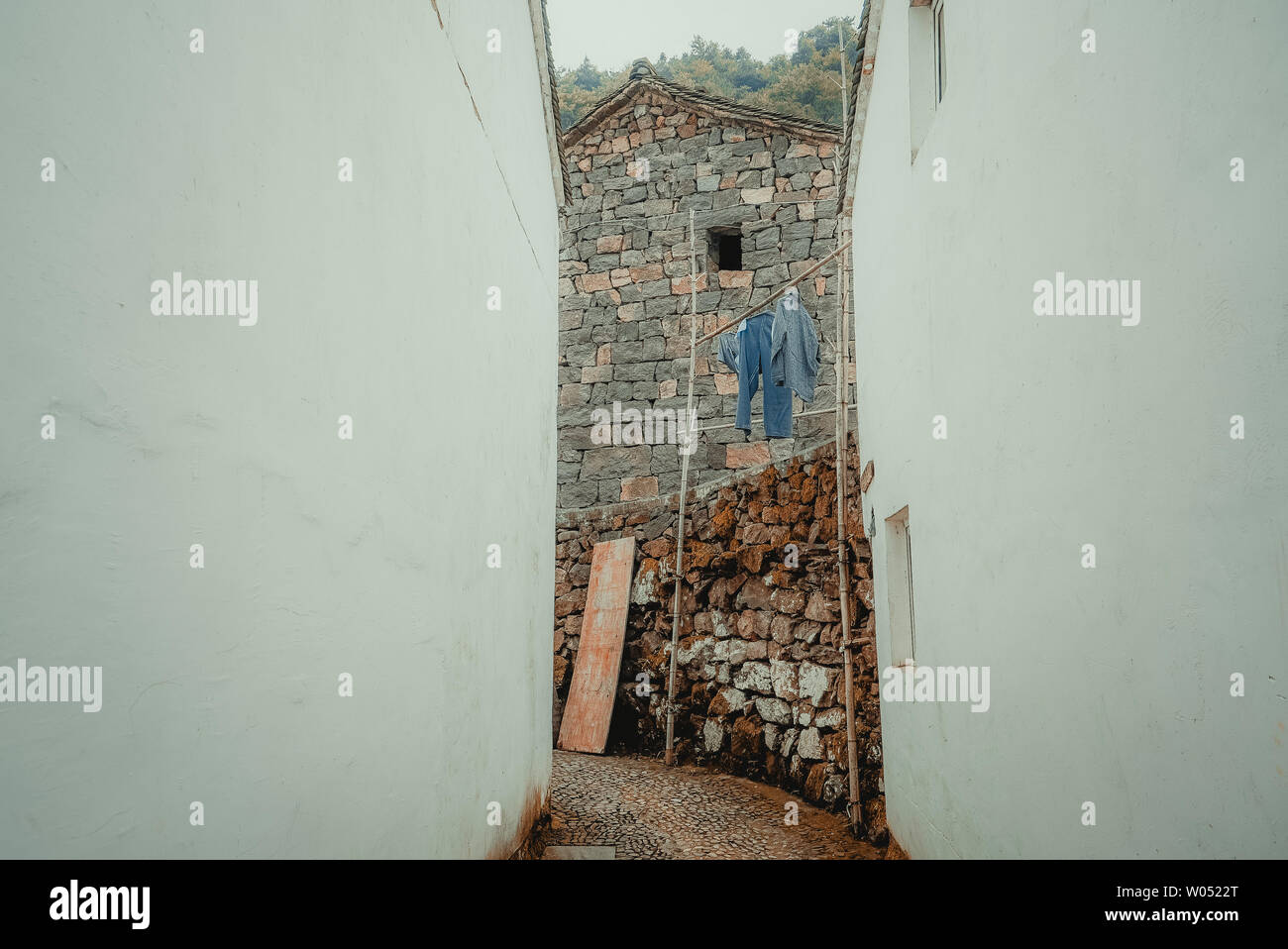 Jiangnan? Silent Mountain Village alley angolo? Ningbo Simingshan Foto Stock