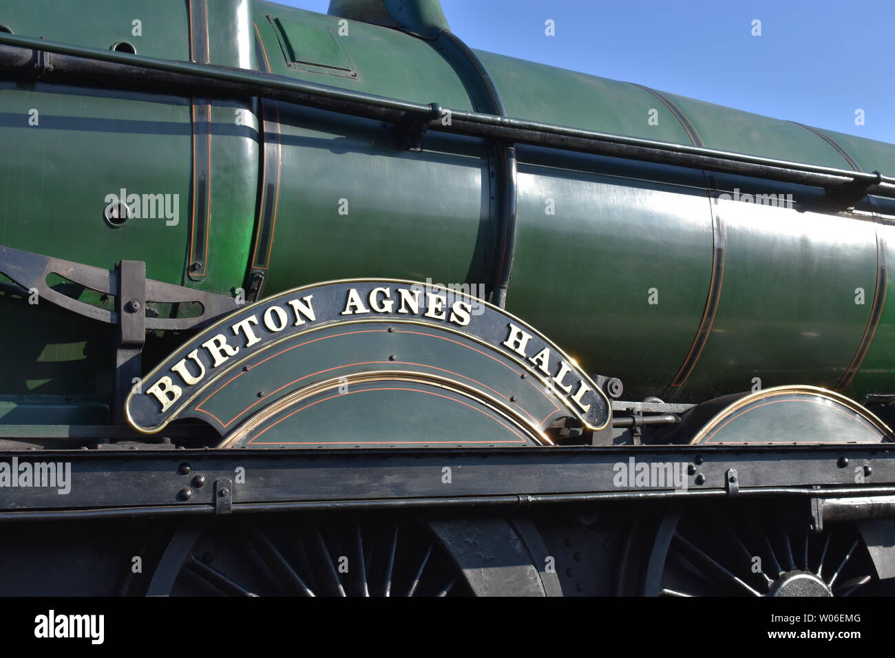 Burton Agnese sala del motore a vapore piastra nome Foto Stock