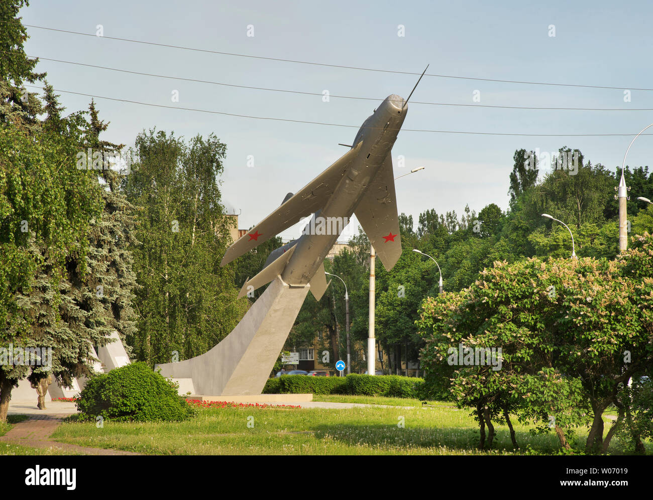 Monumento a aviatori a aviatori square a Lipetsk. La Russia Foto Stock