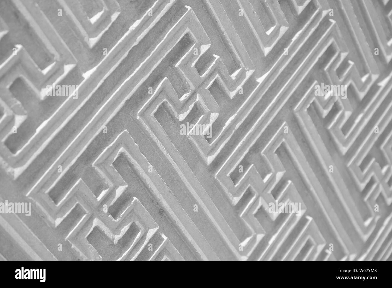 Tradizionale motivo decorativo della pietra che intaglia pattern Foto Stock