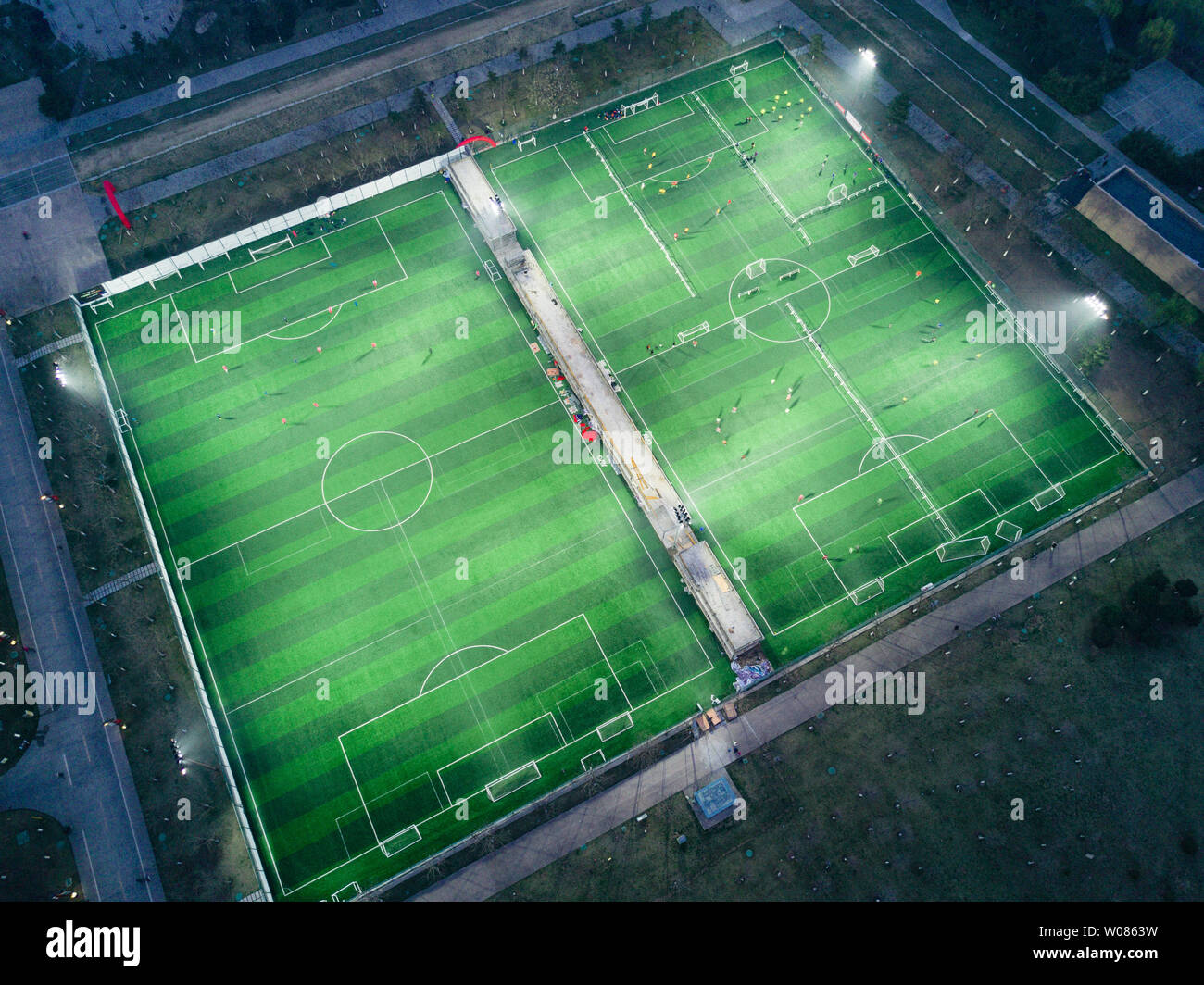 In aria, il Daming Palace Parco sito a Xi'an è come uno sport di massa per una partita di calcio. Foto Stock