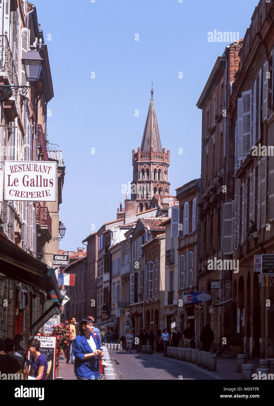 Francia.Toulouse.La Cattedrale di Saint Sernin da 1080 domina la città vecchia. Foto Stock