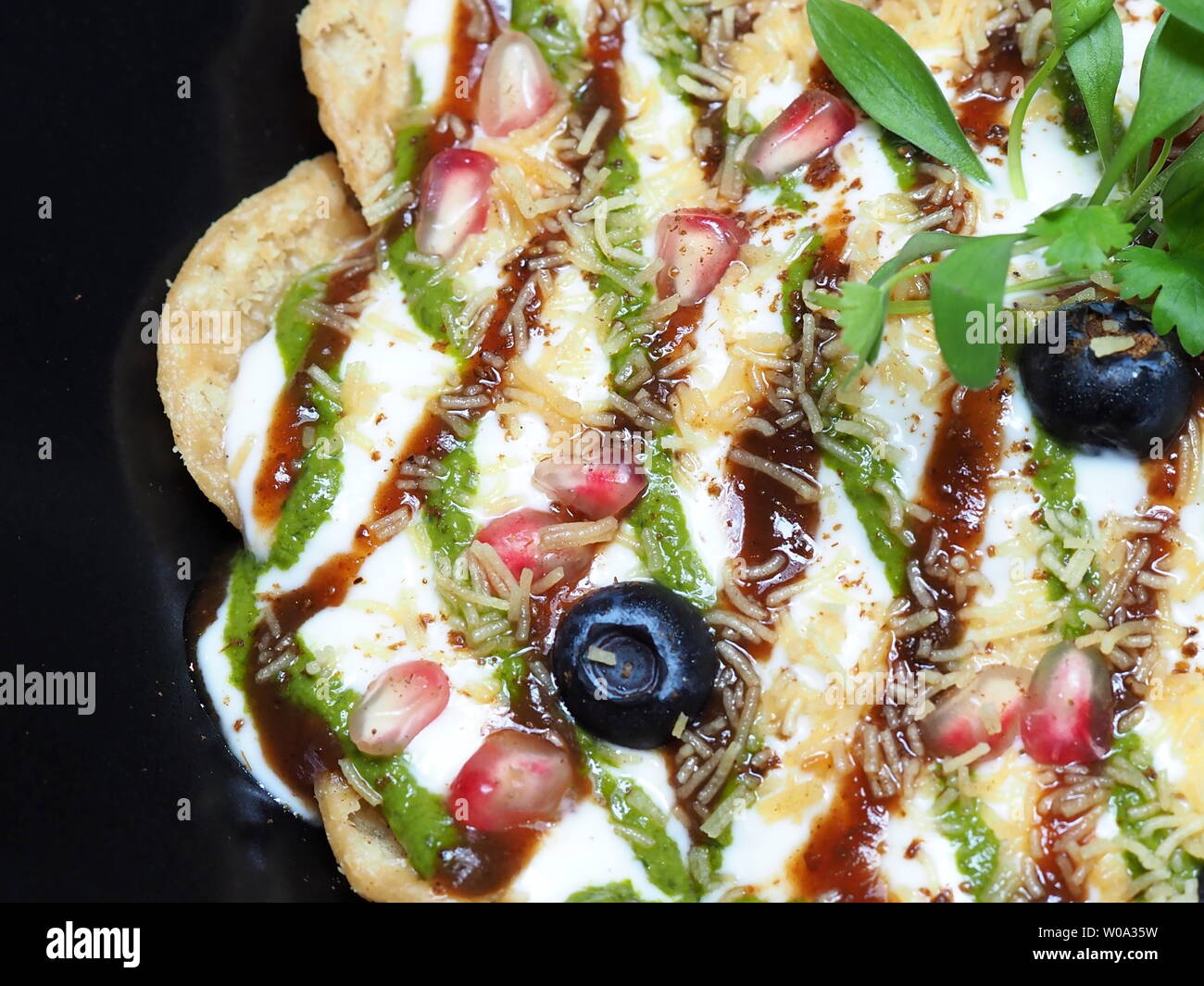Giugno 2019 - Close Up di un kebab di pollo da una stella Michelin ristorante indiano Foto Stock