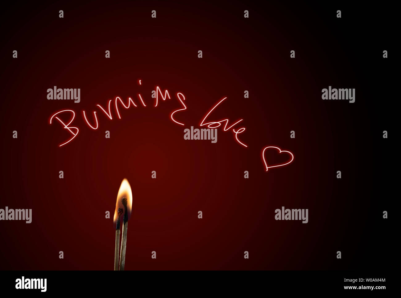 Amore ardente, un paio di partite che brucia di amore. Foto Stock