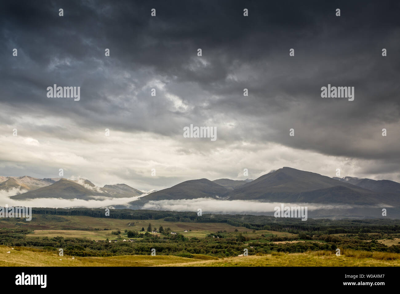 Il famoso Mamore Montagne in Scozia, Regno Unito. Il Mamores sono un gruppo di montagne in Lochaber area del Grampian Mountains nelle Highlands. Foto Stock