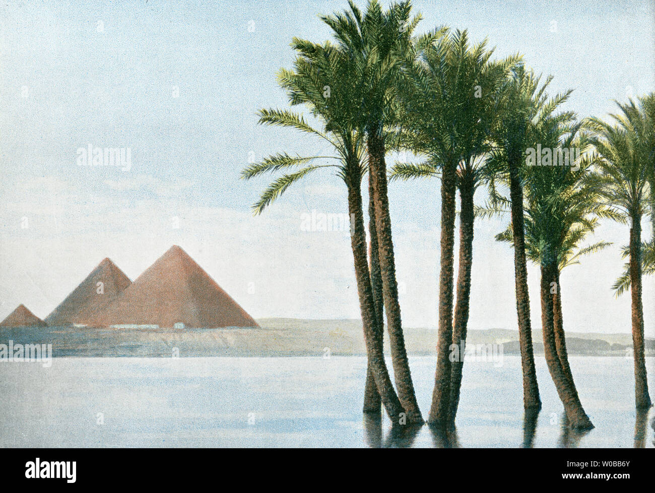 Piramidi,fiume Nilo Foto Stock