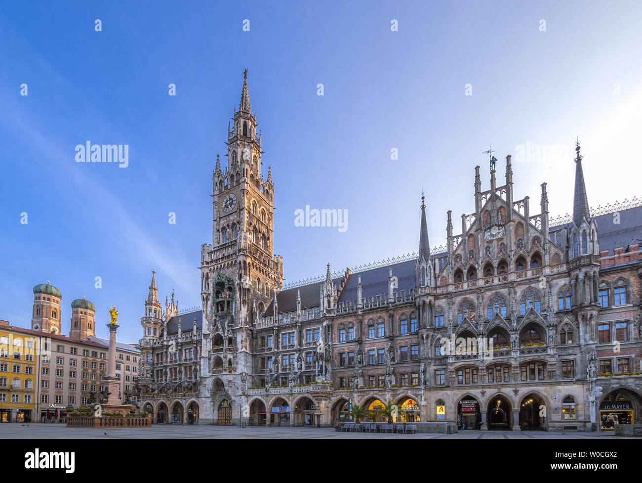 Marienplatz a Monaco di Baviera, Germania Foto Stock