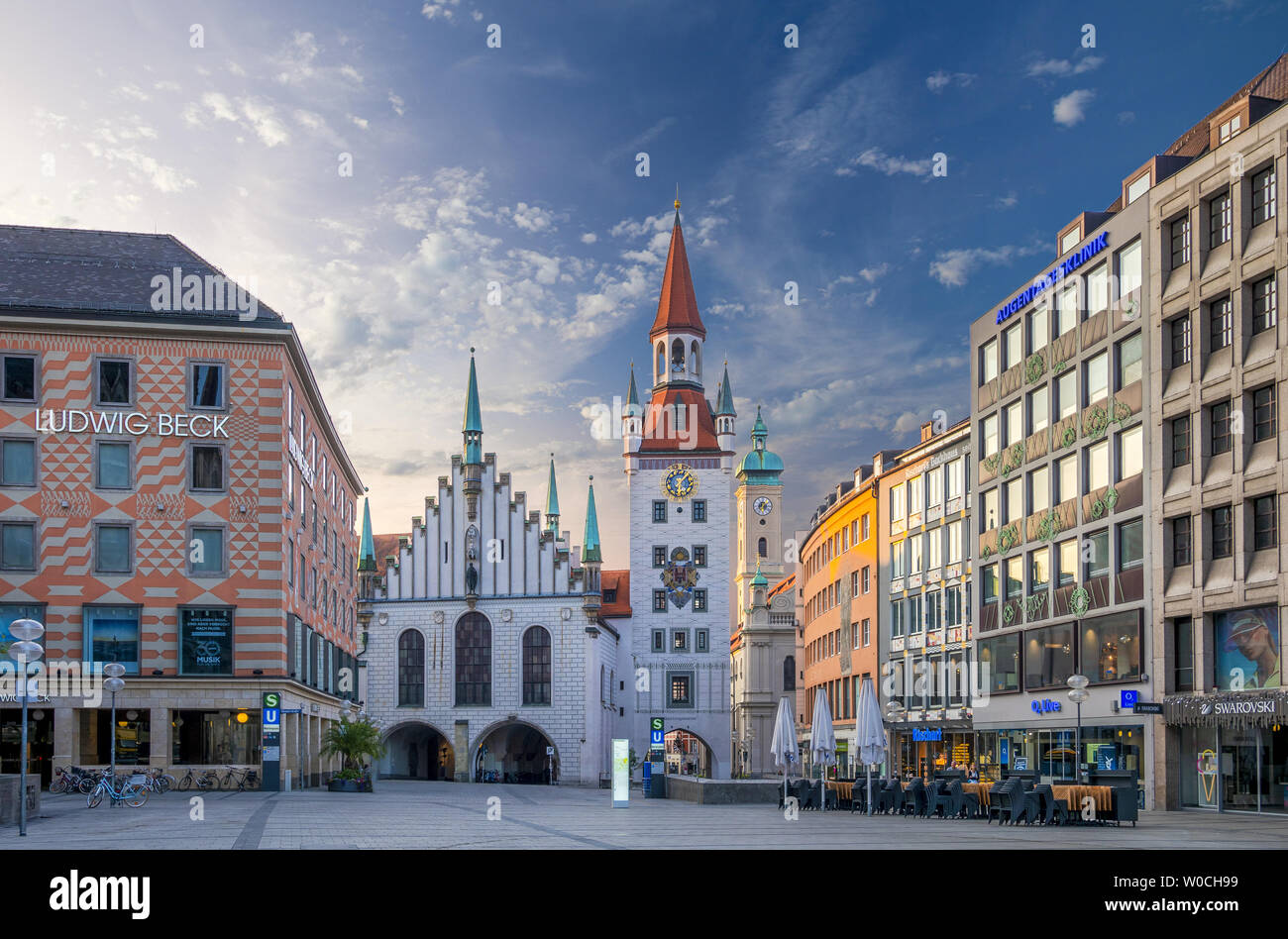 Marienplatz a Monaco di Baviera, Germania Foto Stock