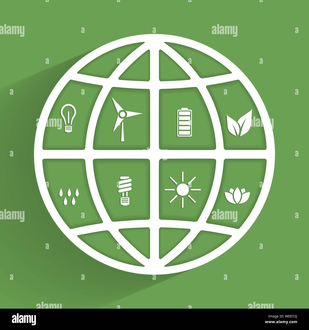 Simbolo di massa con eco icone all'interno in Retrò design piatto template vettoriale Illustrazione Vettoriale