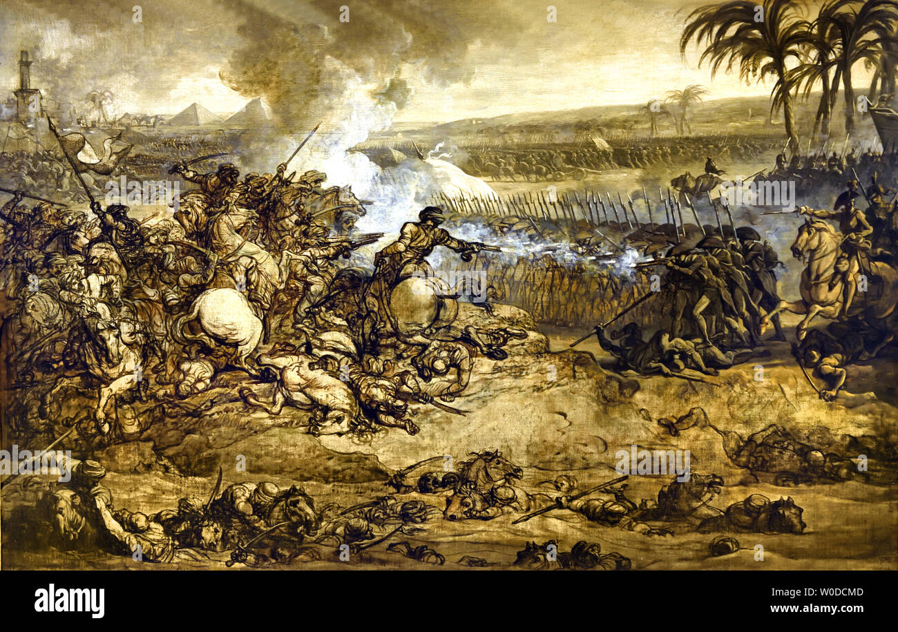 La battaglia delle Piramidi (21 luglio 1798) 1800 - 1801 schizzo per un dipinto commissionato nel 1800 per ordine del primo console Bonaparte, François André Vincent 1746-1816 Francia - Francese Foto Stock