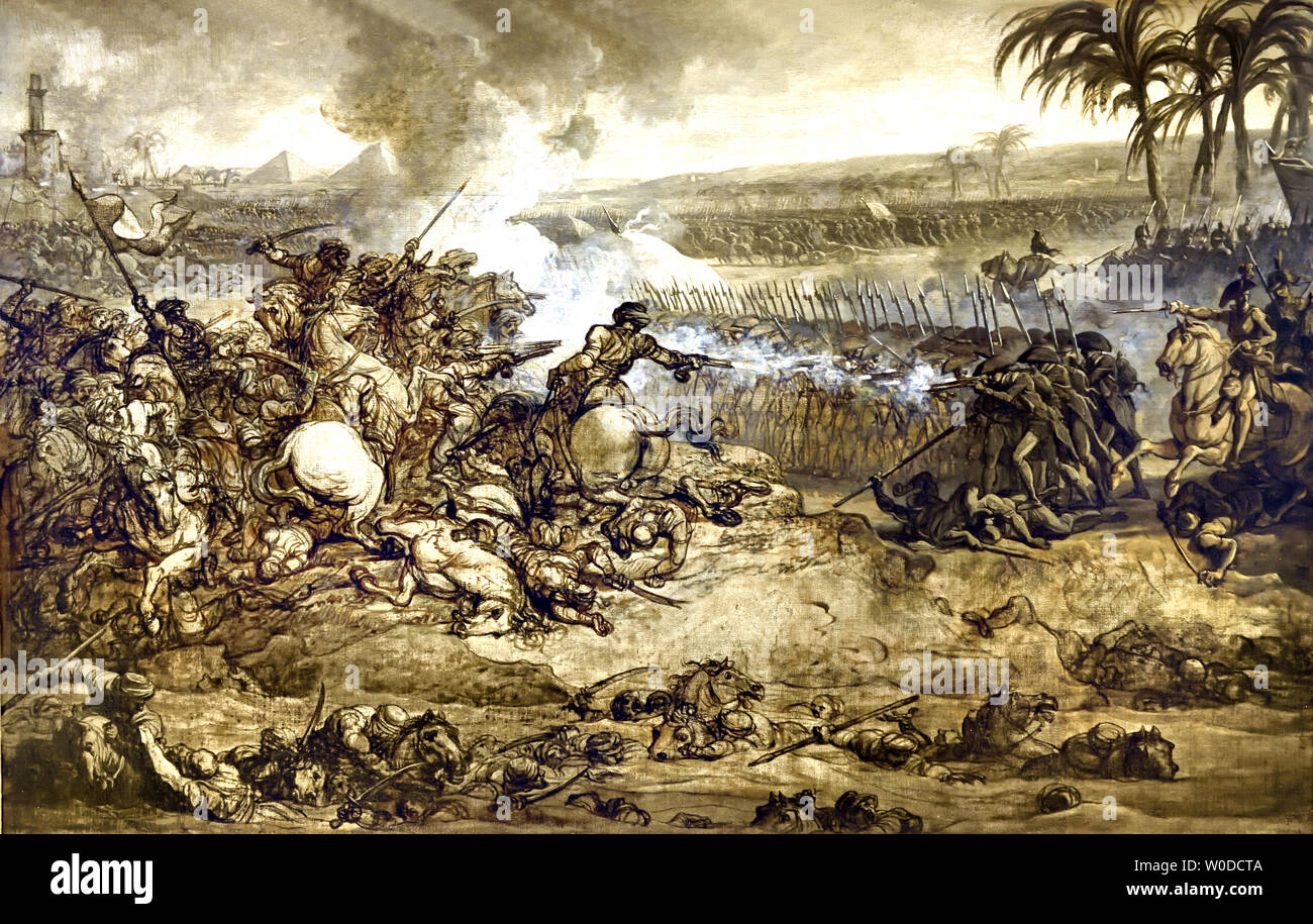 La battaglia delle Piramidi (21 luglio 1798) 1800 - 1801 schizzo per un dipinto commissionato nel 1800 per ordine del primo console Bonaparte, François André Vincent 1746-1816 Francia - Francese Foto Stock