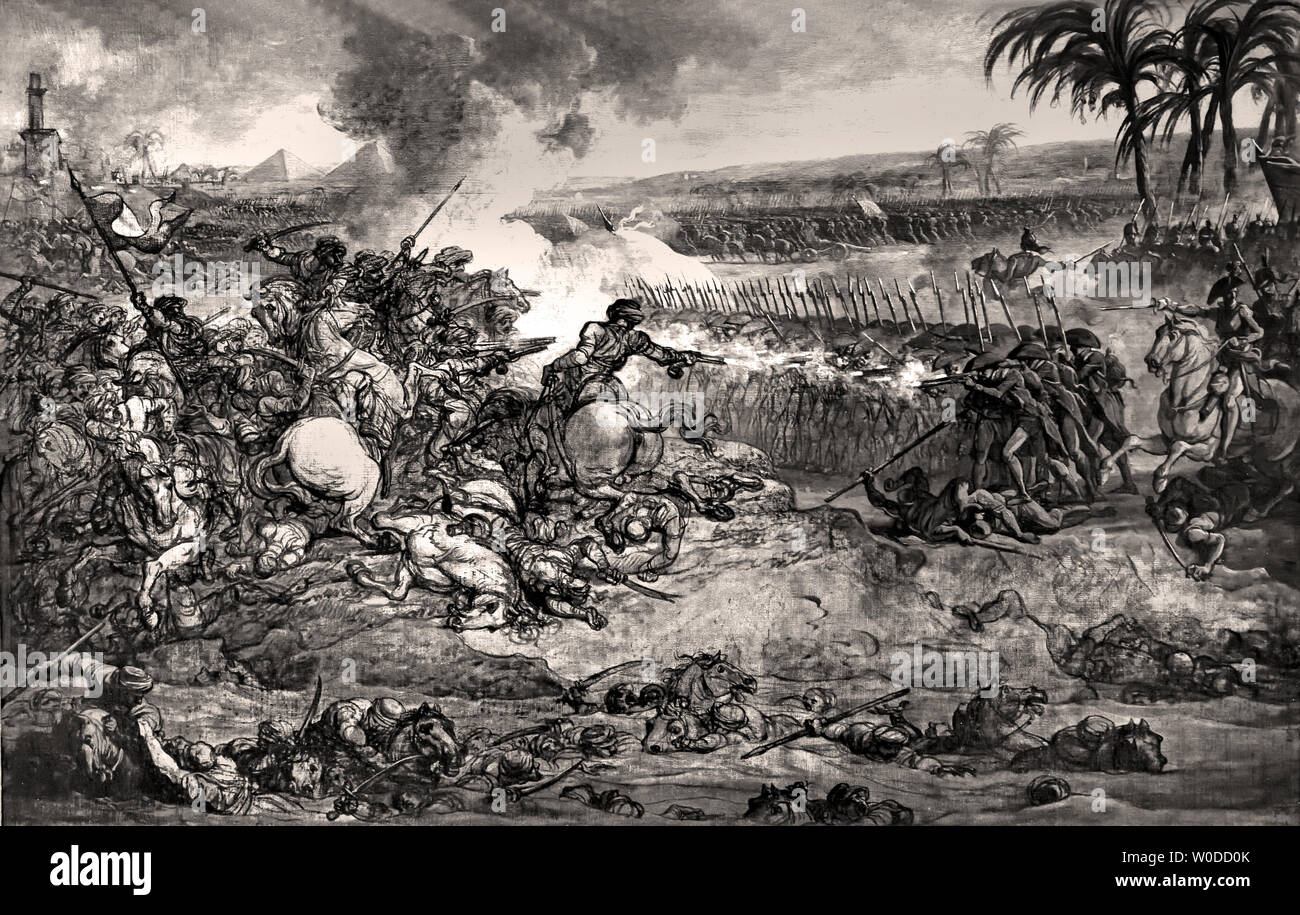 La battaglia delle Piramidi (21 luglio 1798) 1800 - 1801 schizzo per un dipinto commissionato nel 1800 per ordine del primo console Bonaparte, François André Vincent 1746-1816 Francia - Francese Foto Stock