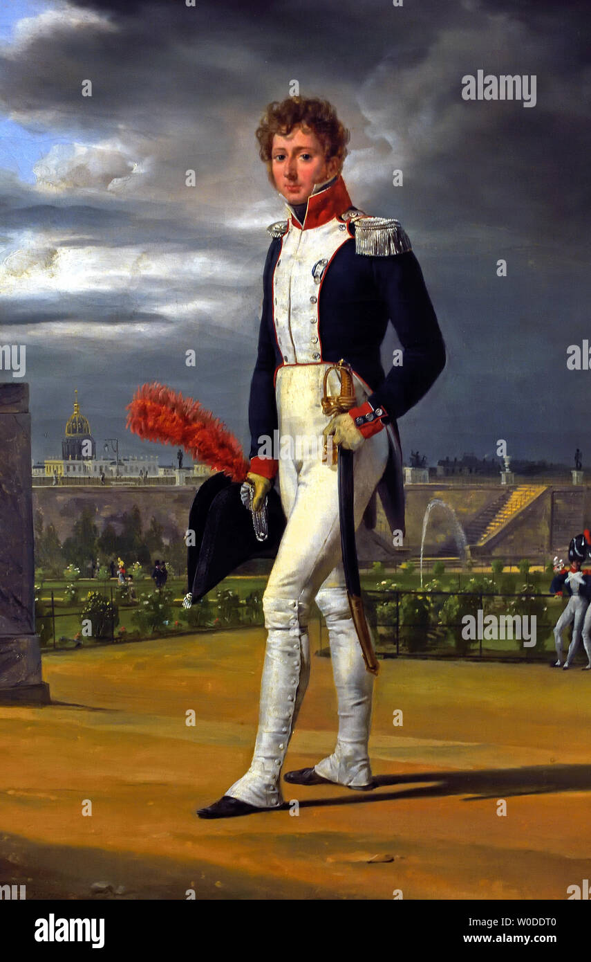 Portrait de Philippe-Balthazar Lenoir (1785-1867), collectionneur et ami de l'artiste, en tenue d'Officier de la Garde nationale 1814 Emile-Jean-Horace VERNET 1789 - 1863 , francia, francese, Foto Stock