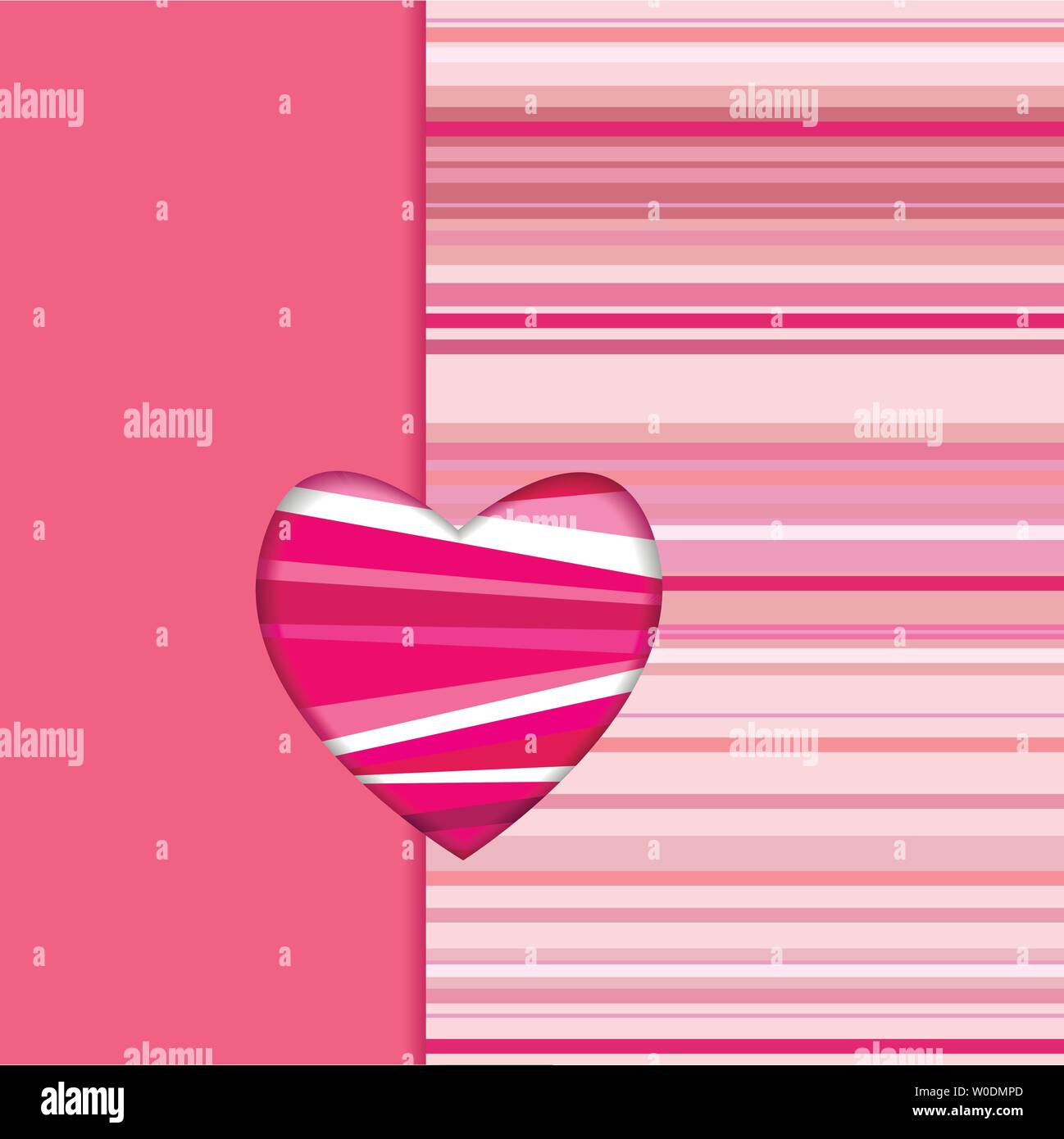 Valentino scheda striato template vettoriale Illustrazione Vettoriale