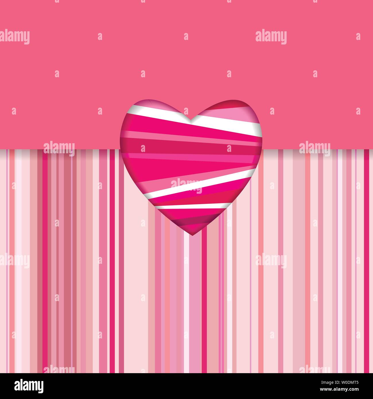 Valentino scheda striato template vettoriale Illustrazione Vettoriale