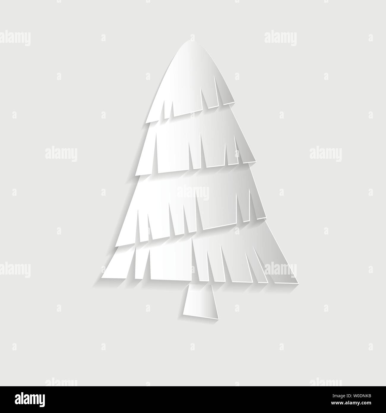Albero di natale carta vettore di simbolo per la progettazione Illustrazione Vettoriale