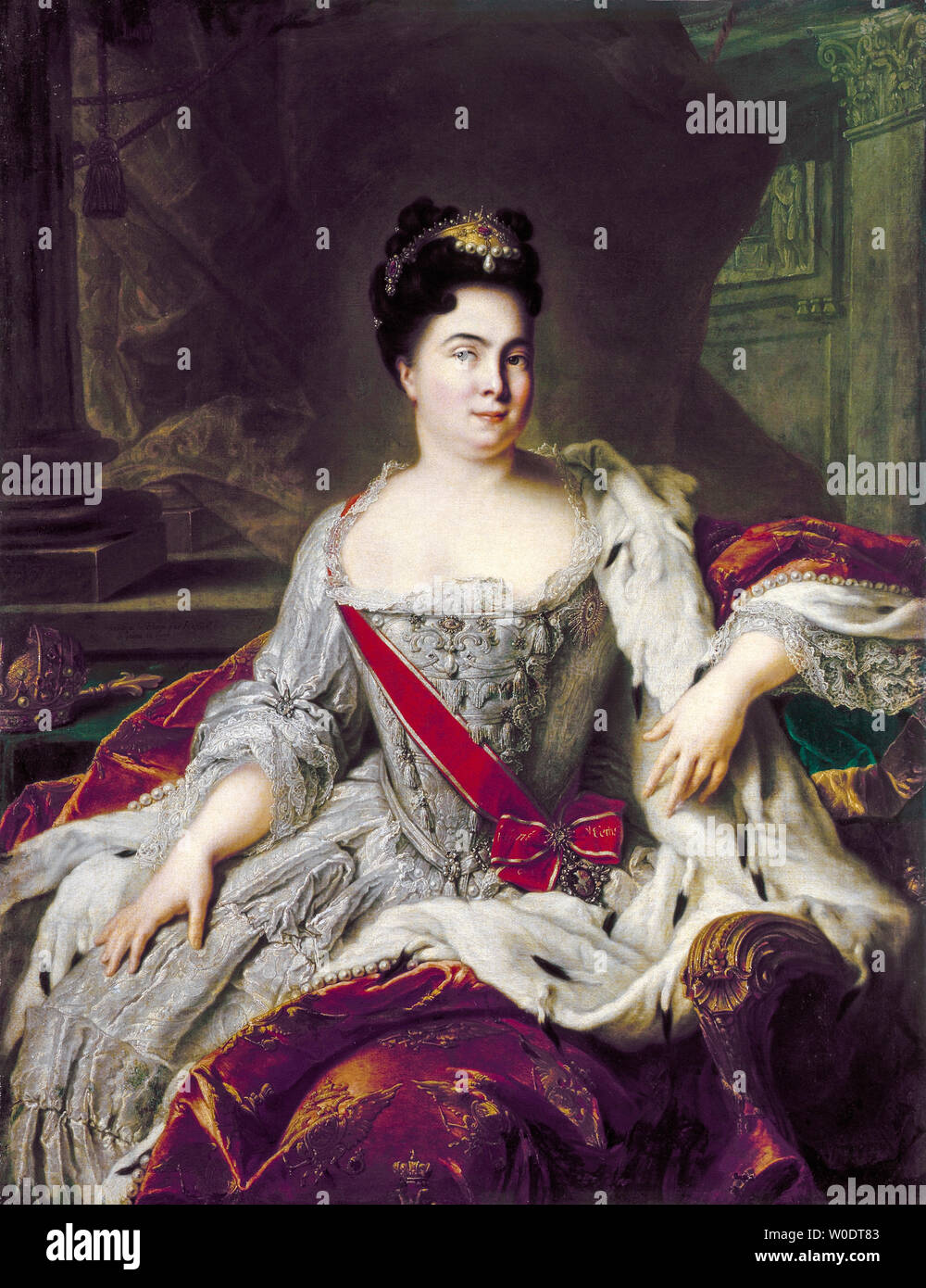 Catherine io della Russia, 1684-1727, ritratto dipinto da Jean Marc Nattier, 1717 Foto Stock