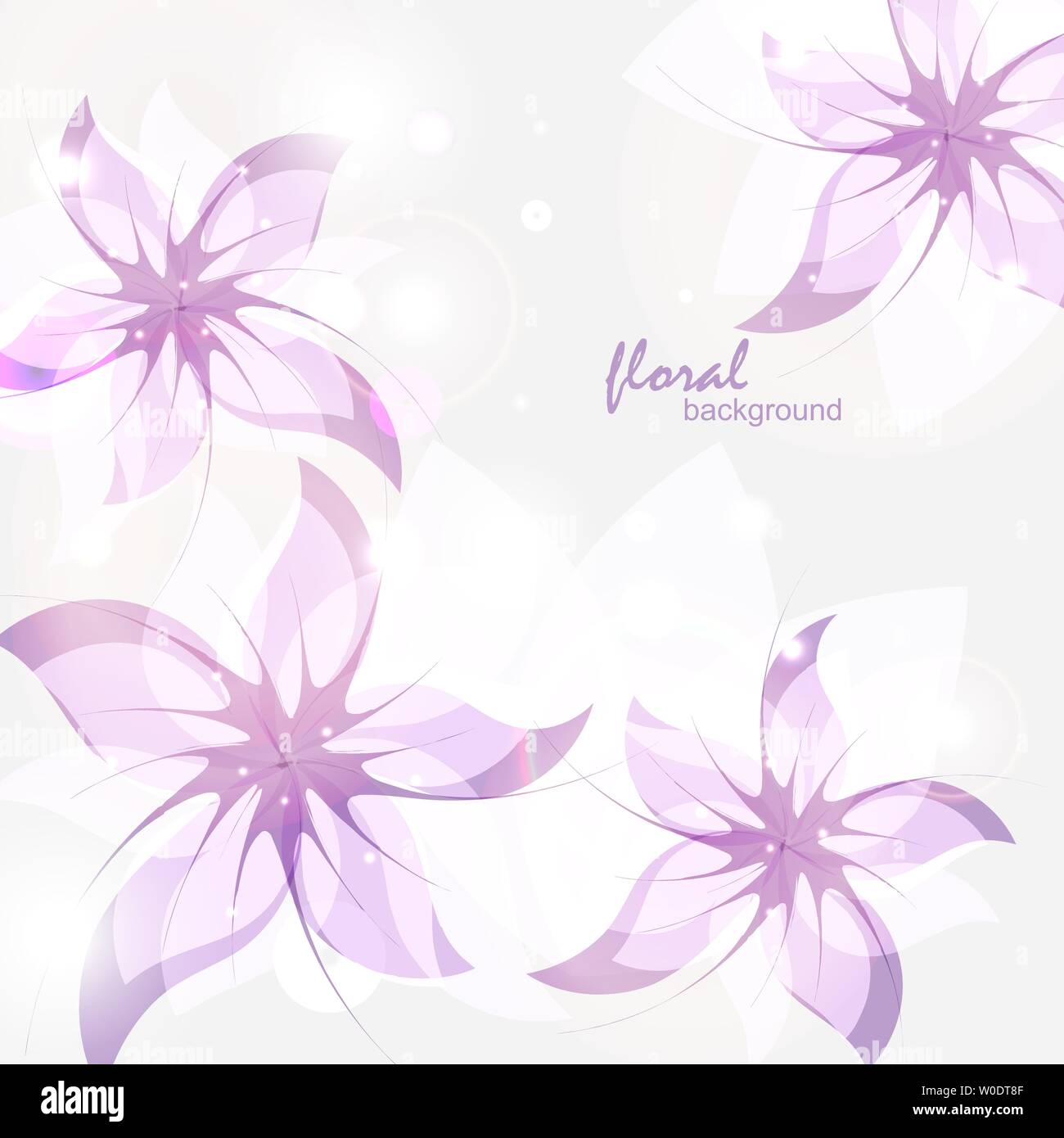 Vettore di floral background con abstract fiori lilla Illustrazione Vettoriale