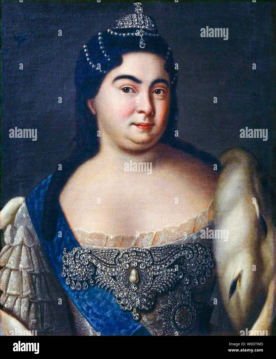 Heinrich Buchholz, Catherine io della Russia, 1684-1727, ritratto dipinto, 1700-1799 Foto Stock