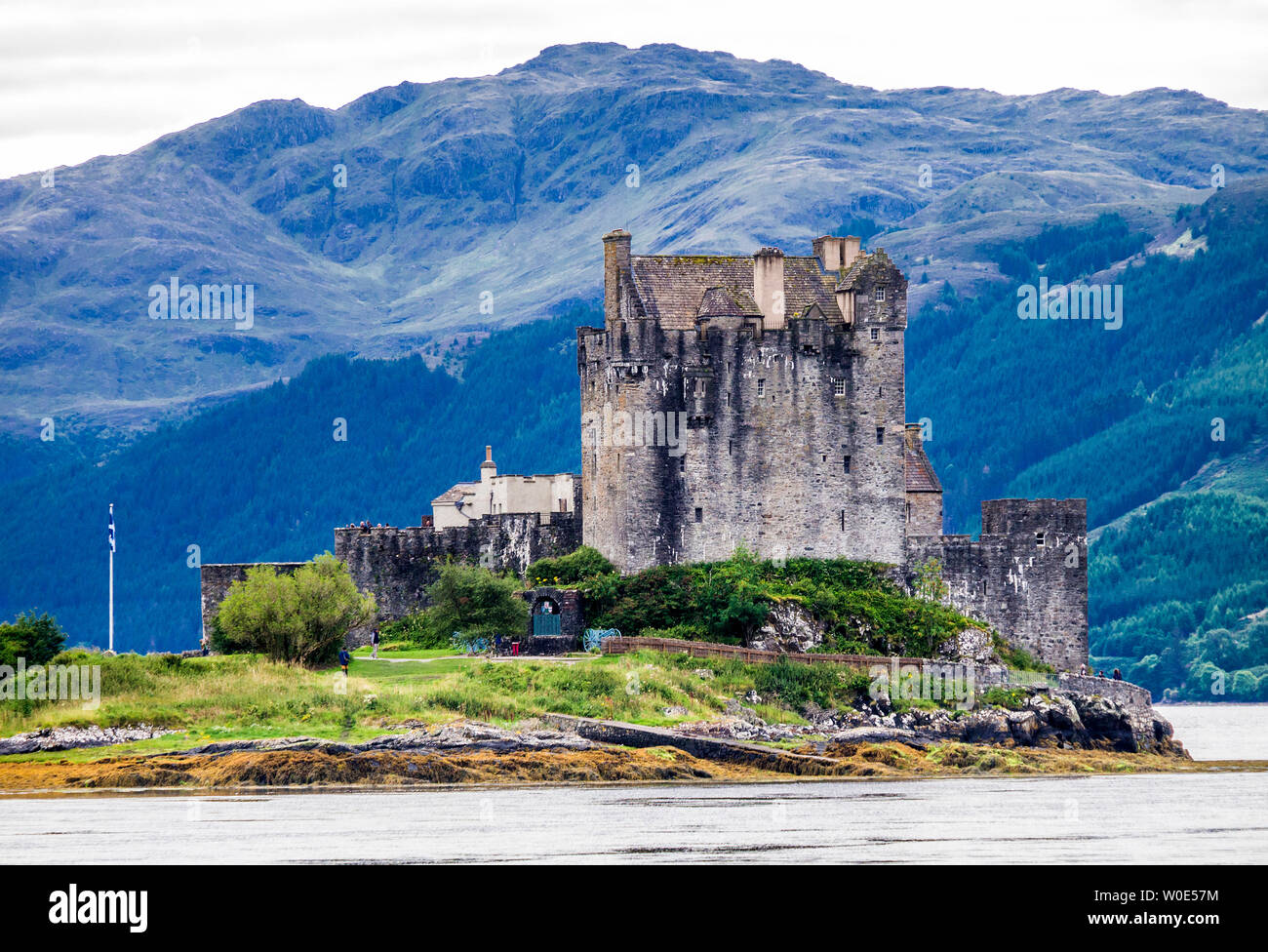 Europa, Gran Bretagna, Scozia, Highlands west coast, aera del consiglio delle Highland, Castello Eilean Donan sul Loch Duich (Highlander film) Foto Stock