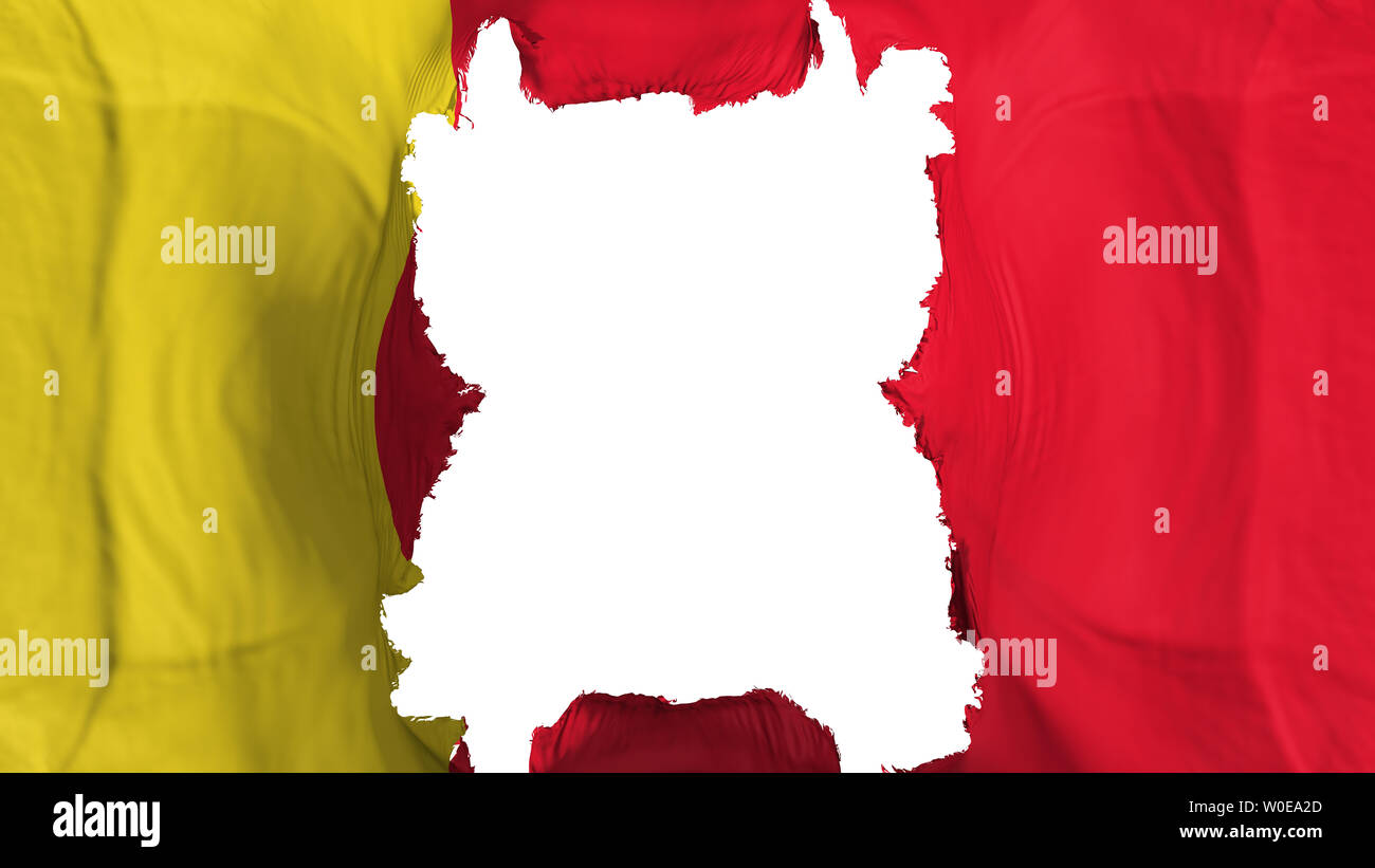 Strappato Moroni, capitale delle Isole Comore battenti bandiera, su sfondo bianco, rendering 3D Foto Stock