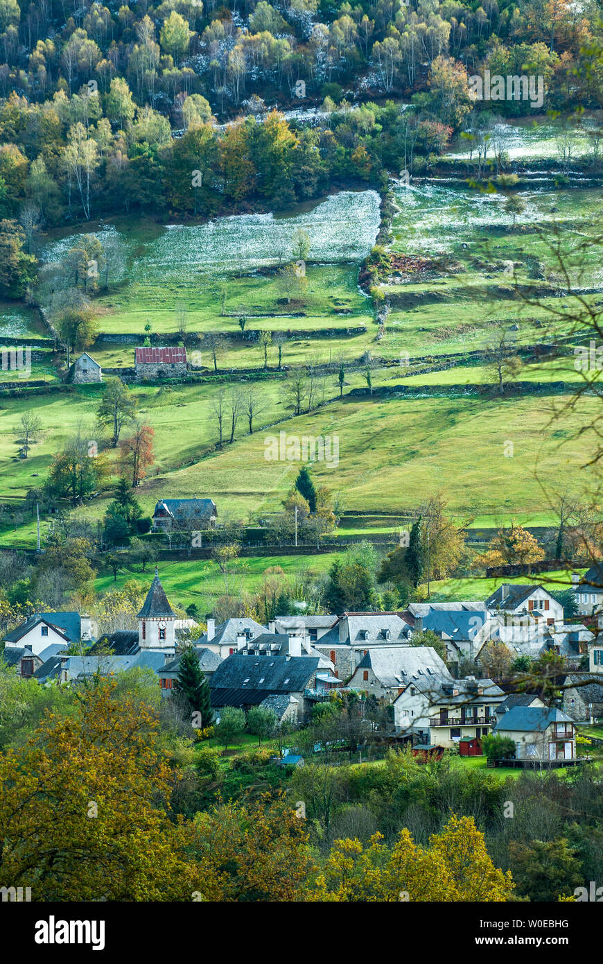 Francia, Pyrénées National Park, Val d'Azun, Bun village Foto Stock