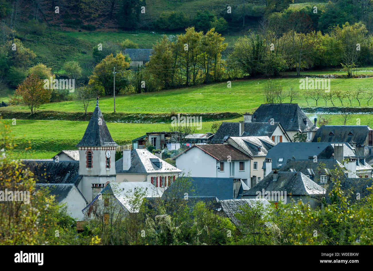 Francia, Pyrénées National Park, Val d'Azun, Bun village Foto Stock