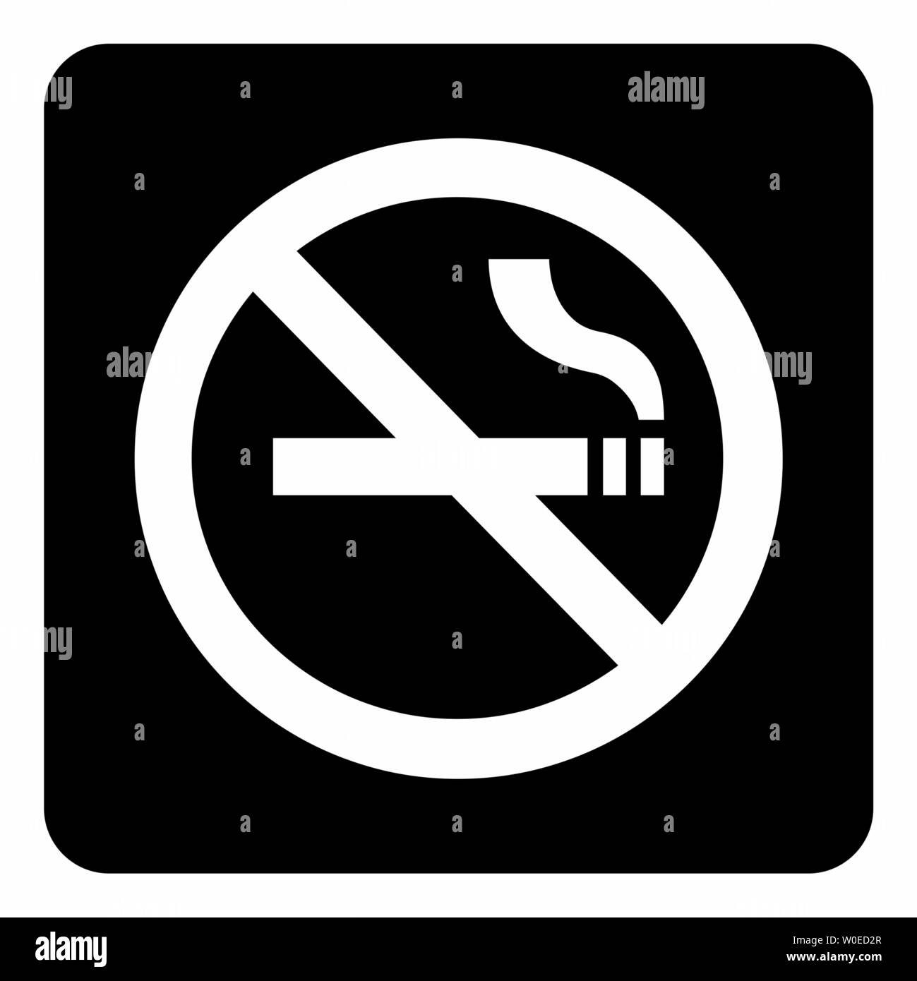 Un bianco e nero per non fumatori icon illustrazione Illustrazione Vettoriale
