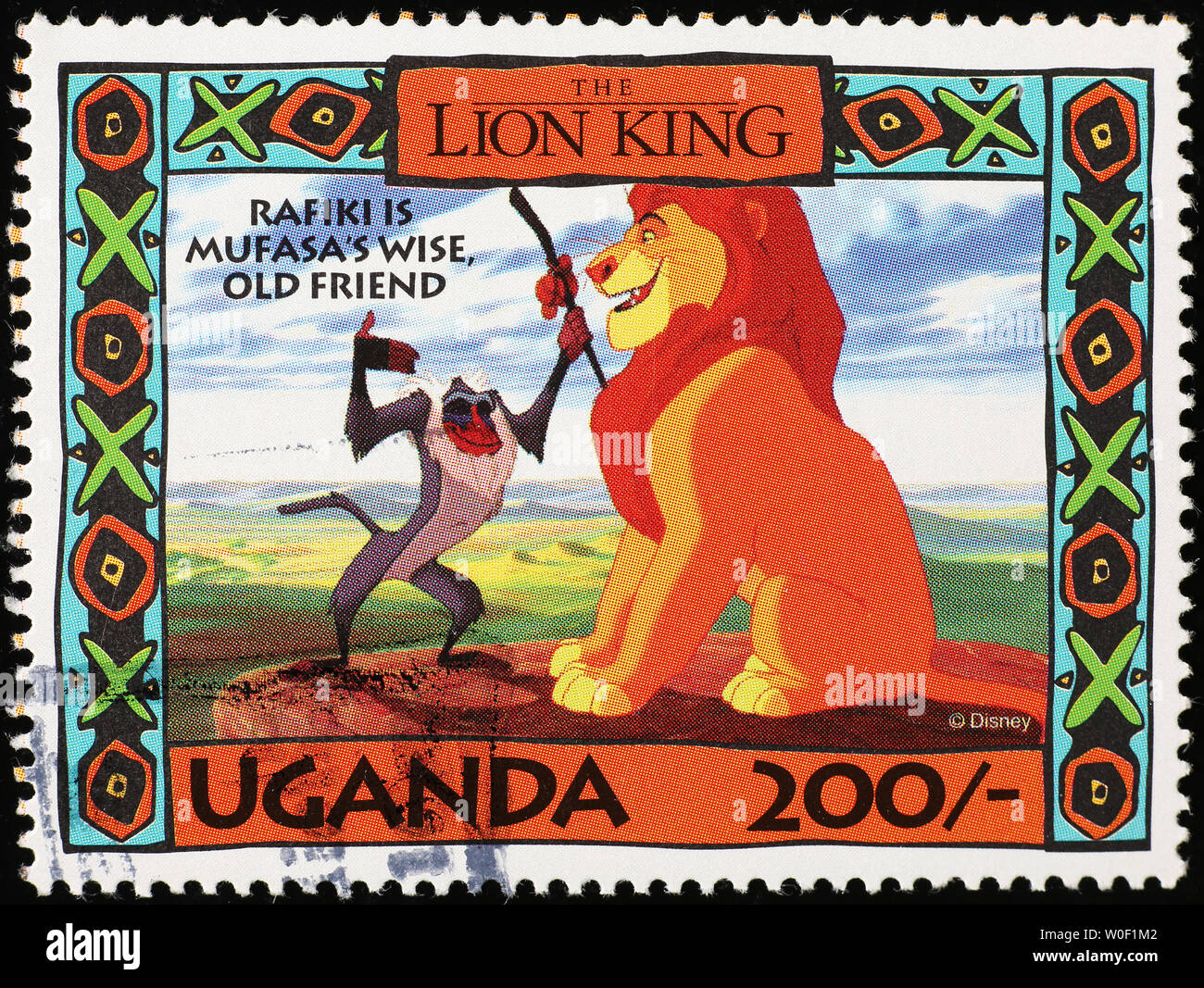Mufasa e Rafiki di The Lion King sul francobollo Foto Stock