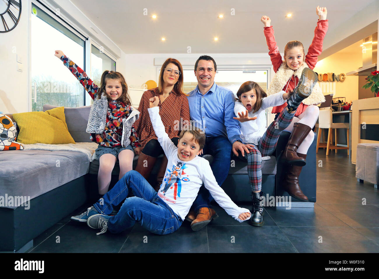 Grande famiglia Foto Stock