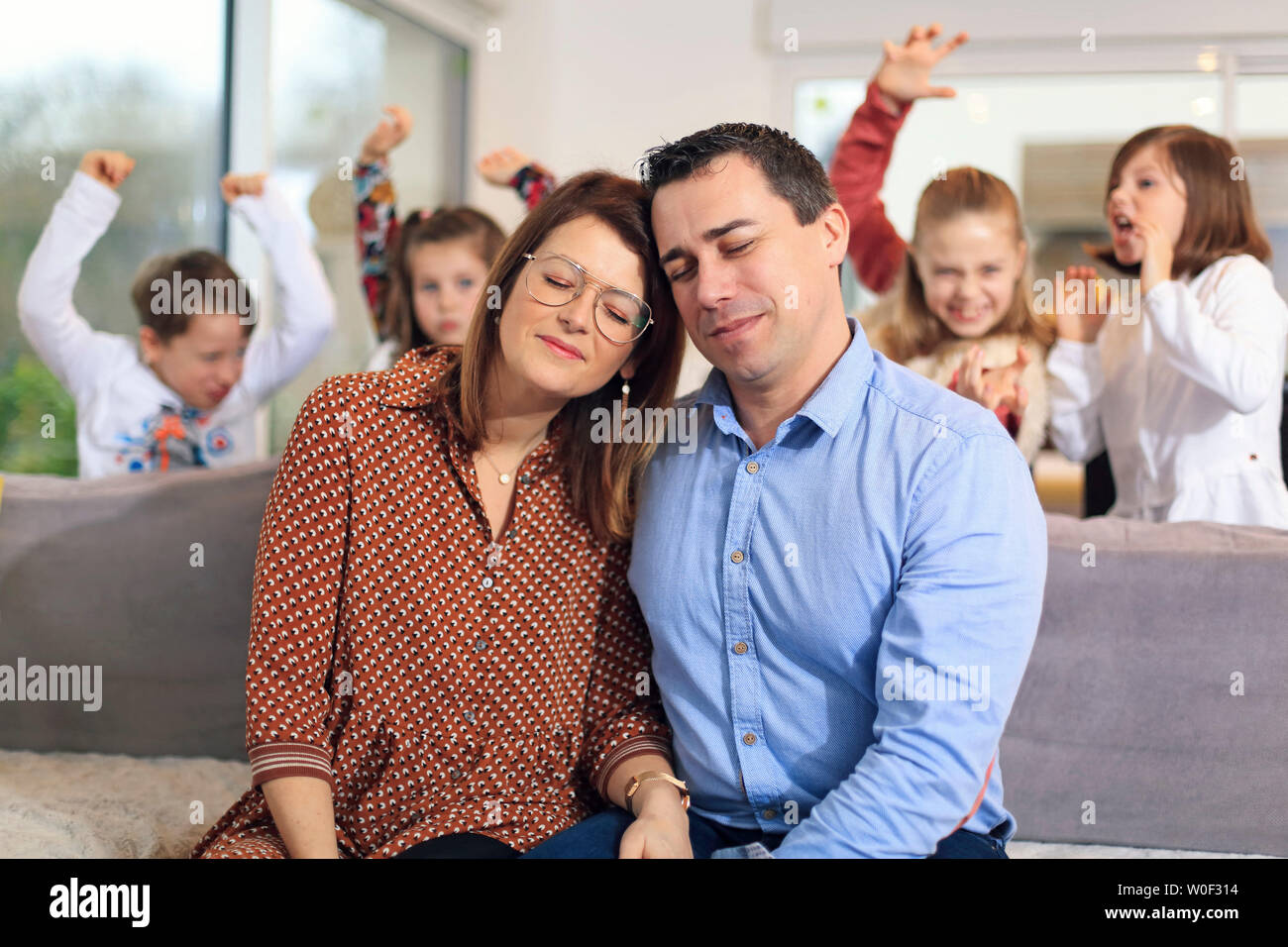 Grande famiglia Foto Stock