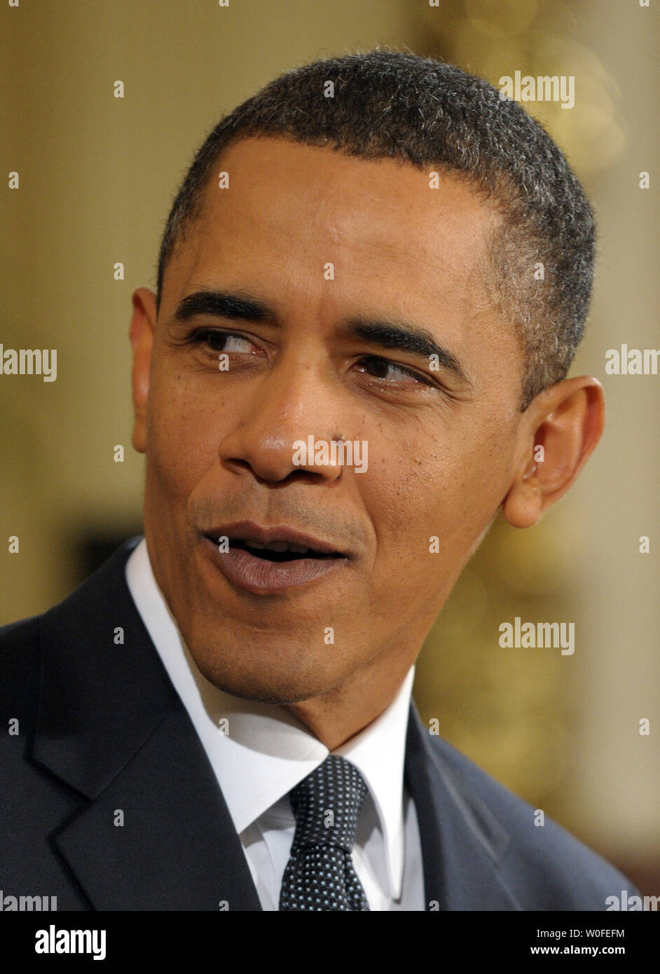 Stati Uniti Il presidente Barack Obama fa commento a un evento in onore del National Mentoring mese nella Sala Est della Casa Bianca a Washington il 20 gennaio 2010. UPI/Roger L. Wollenberg Foto Stock