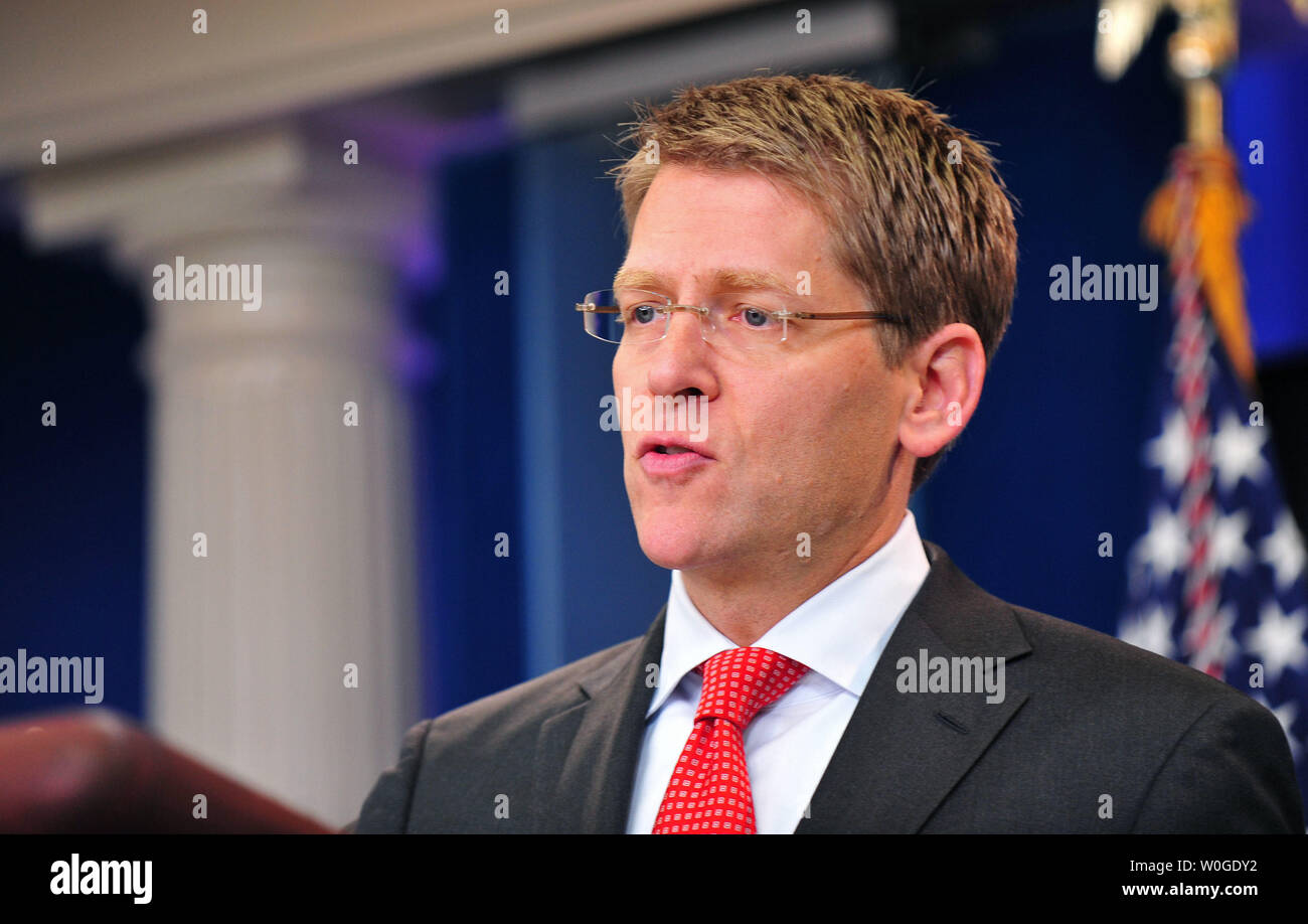 Segretario stampa della Casa Bianca Jay Carney detiene il daily briefing con la stampa alla Casa Bianca a Washington il 20 luglio 2011. UPI/Kevin Dietsch Foto Stock