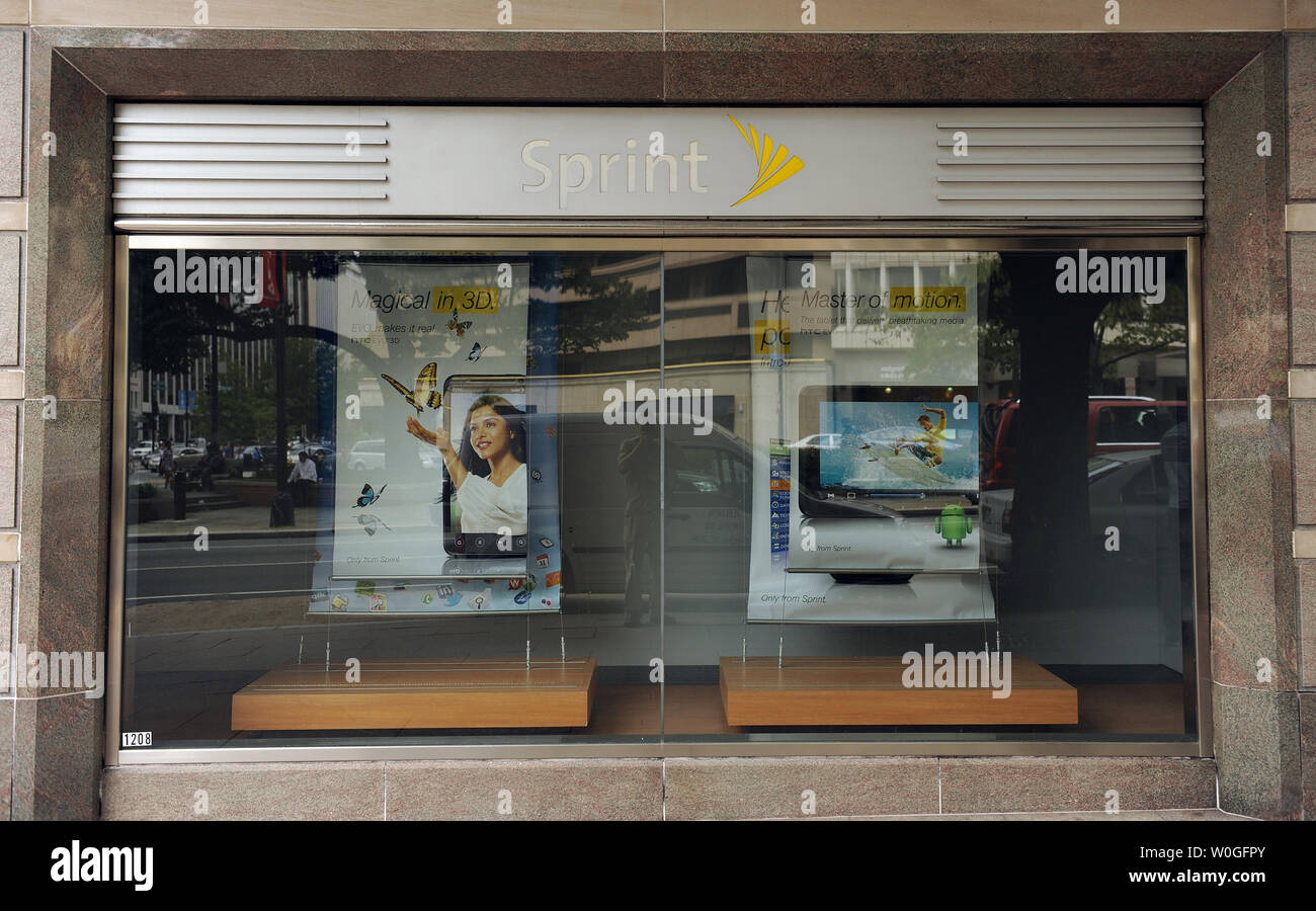 Un wireless Sprint store è visto a Washington il 1 settembre 2011. UPI/Roger L. Wollenberg Foto Stock