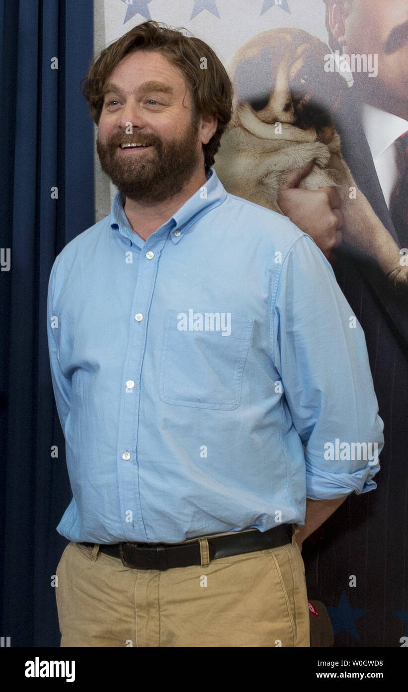 Zach Galifianakis arriva per una proiezione del suo film 'Campagna' presso il Newseum sulla luglio 31, 2012 a Washington D.C. UPI/Kevin Dietsch Foto Stock