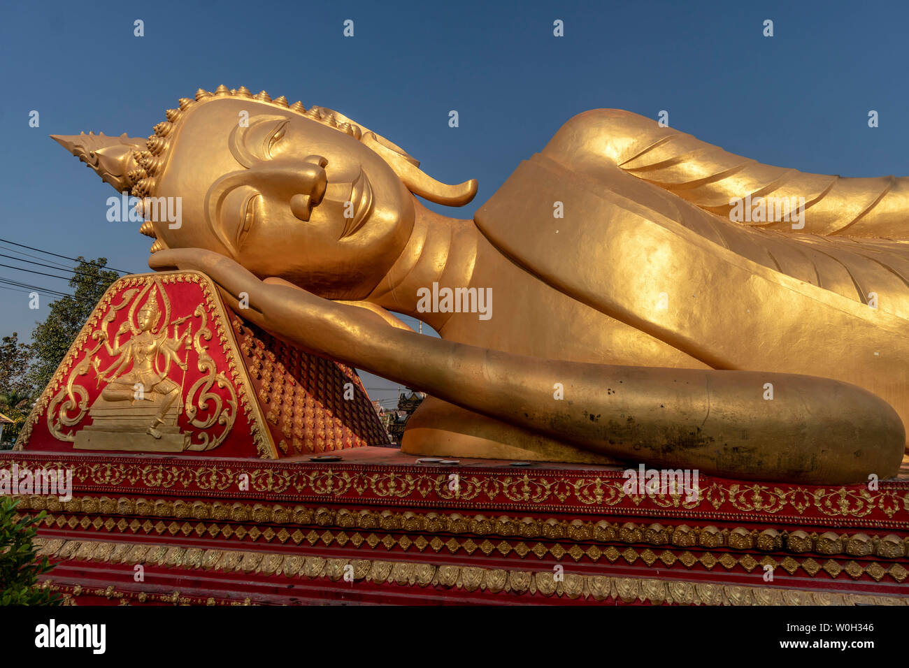 Pha That Luang tempio, Vientiane, Laos, Indocina, Asia sud-orientale, Asia Foto Stock