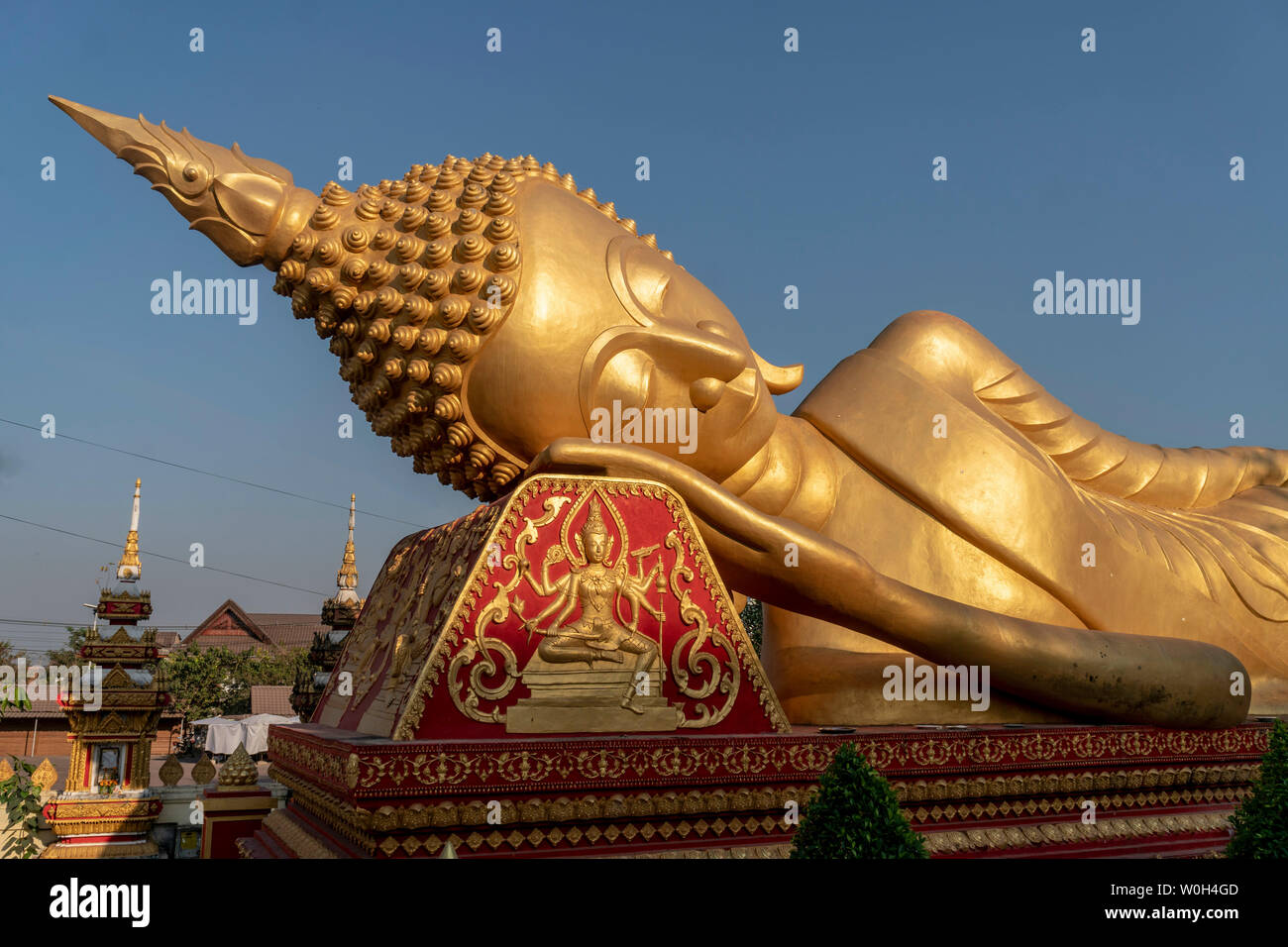 Pha That Luang tempio, Vientiane, Laos, Indocina, Asia sud-orientale, Asia Foto Stock