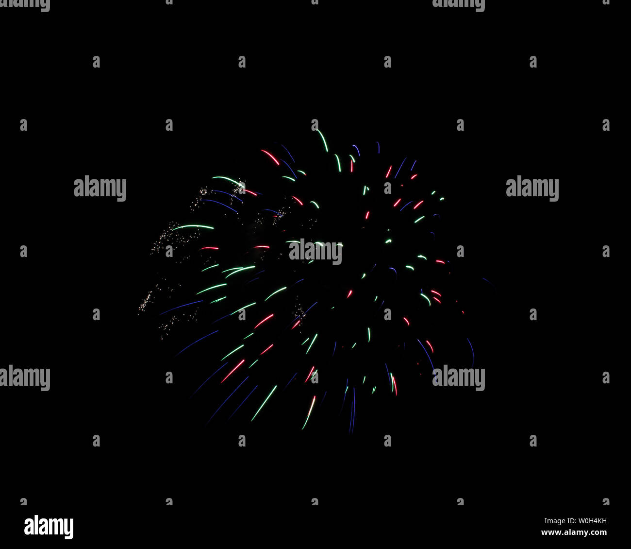 Opere di fuoco, esposizioni lunghe che mostra la luce colorata sentieri Foto Stock